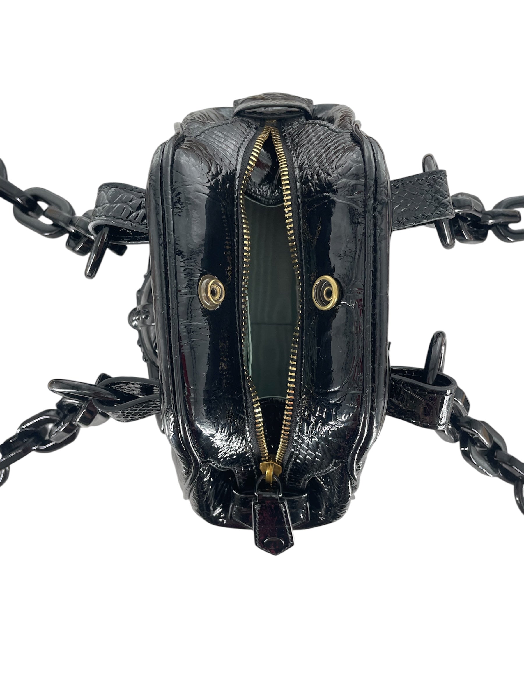 Vivienne Westwood/Hand Bag/Animal Pattern/Leather/BLK/CROCSKIN ARCHIVE CHAIN BAG view 7