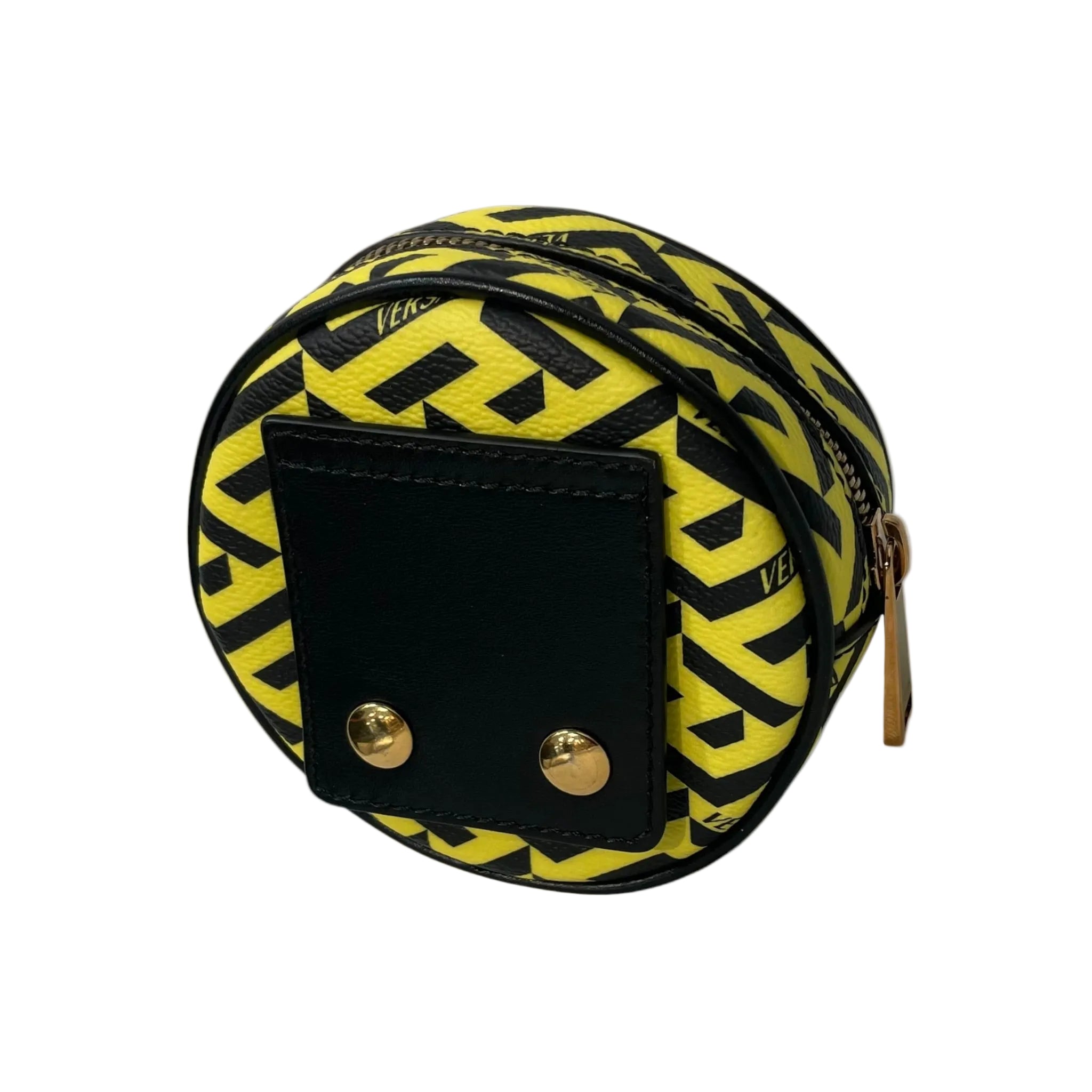 VERSACE/Pouch/All Over Print/Leather/YEL/la greca signature round pouch view 2