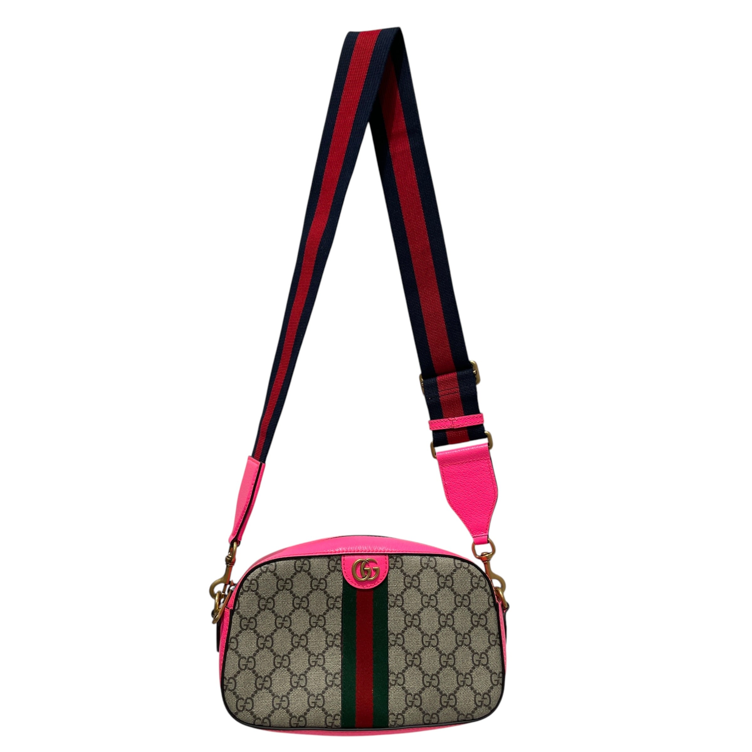 GUCCI/Cross Body Bag/Monogram/Leather/MLT/Beige Ebony Fuchsia view 1