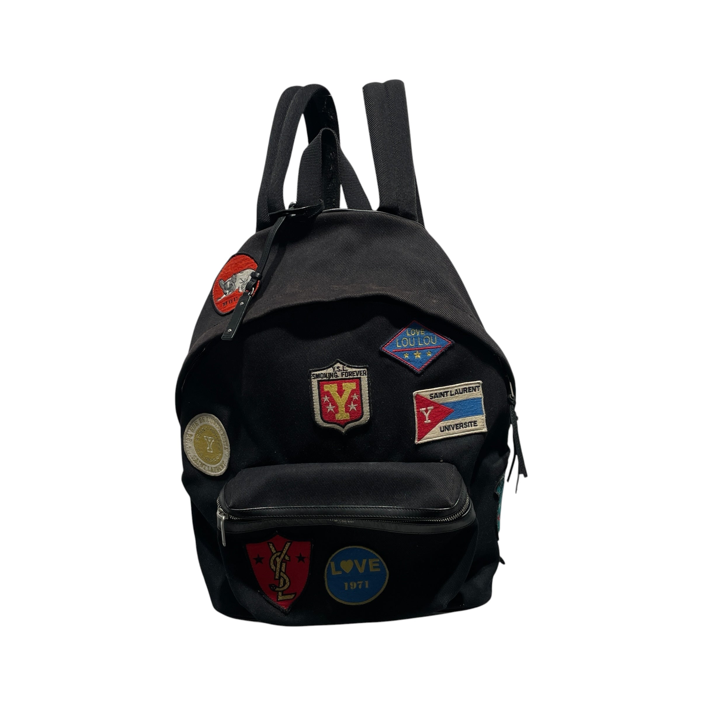 YVES SAINT LAURENT/Backpack/Cotton/BLK/YSL PATCH WORK BACKPACK view 1