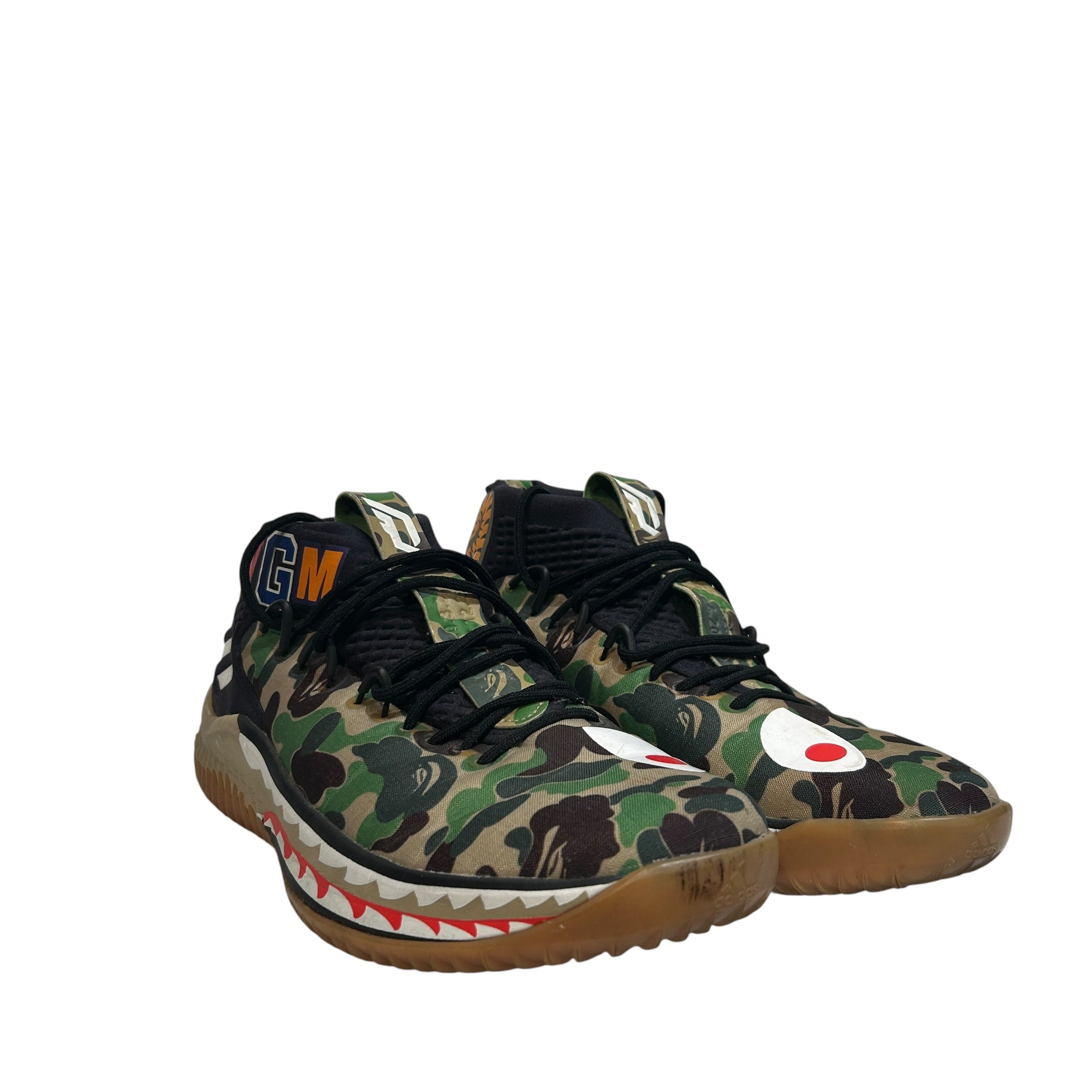 A BATHING APE/Low-Sneakers/US 9.5/Camouflage/GRN/Bape x Addidas Dame 4's view 1