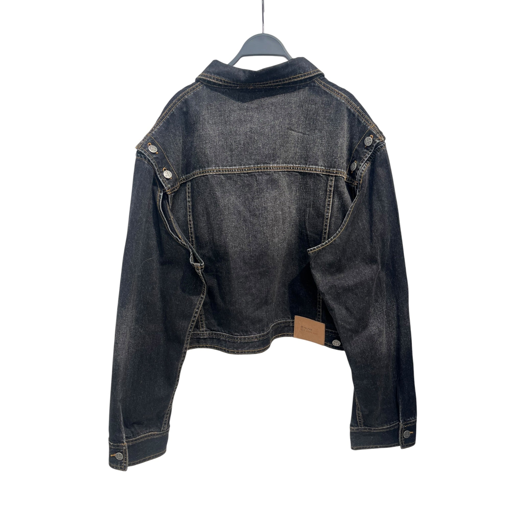 Telfar/Denim Jkt/XXL/Cotton/BLK/armpit cut outs crop view 2