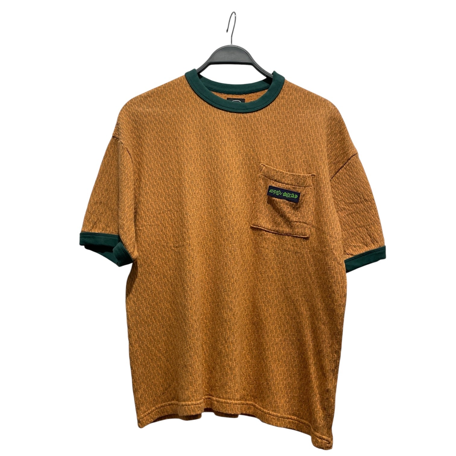 Brain Dead/T-Shirt/L/ORN/Green neck rib view 1