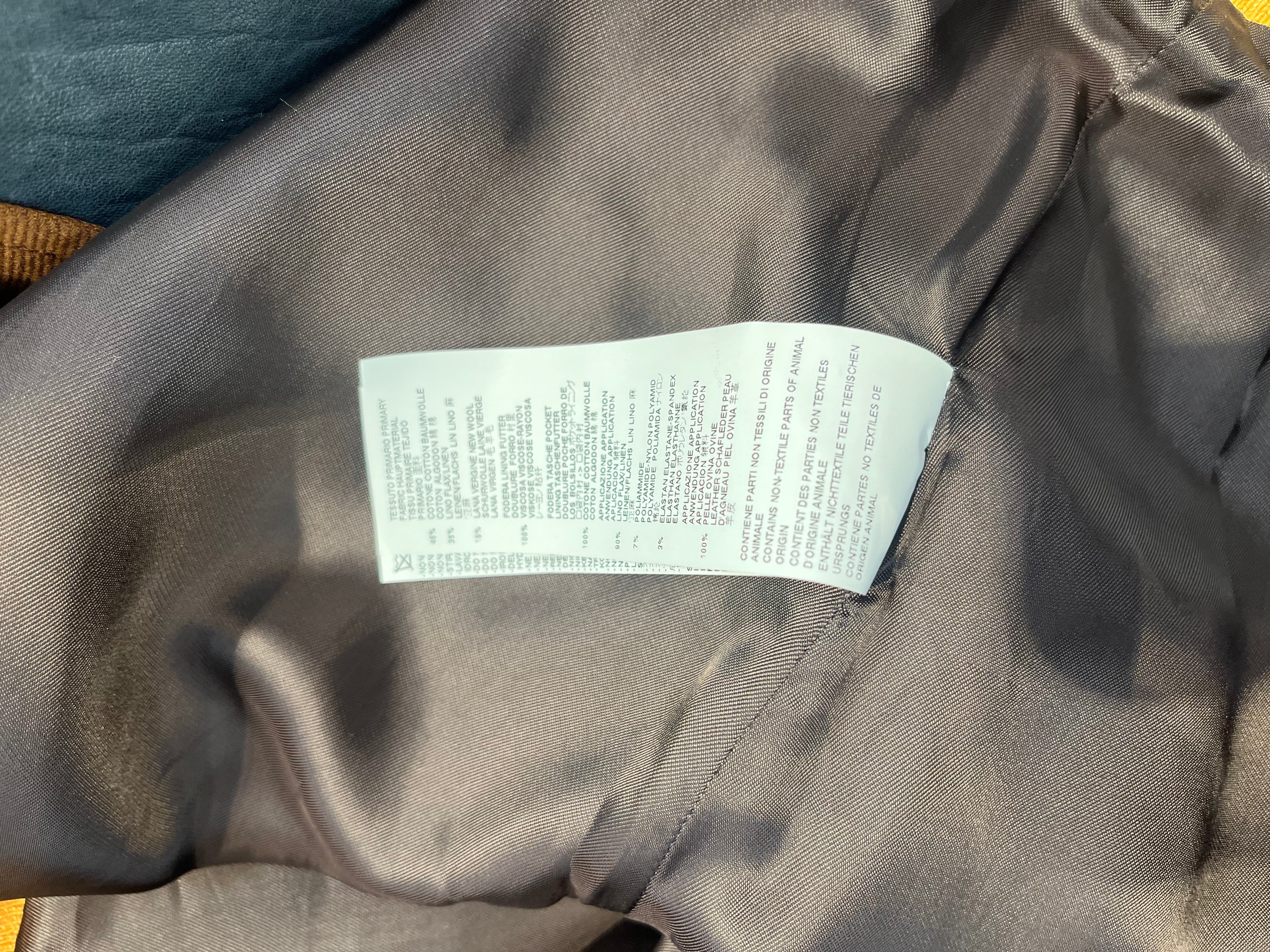 Maison Margiela/Jacket/52/BEG/GRAY LEATHER VARSITY Jckt  nwt view 7
