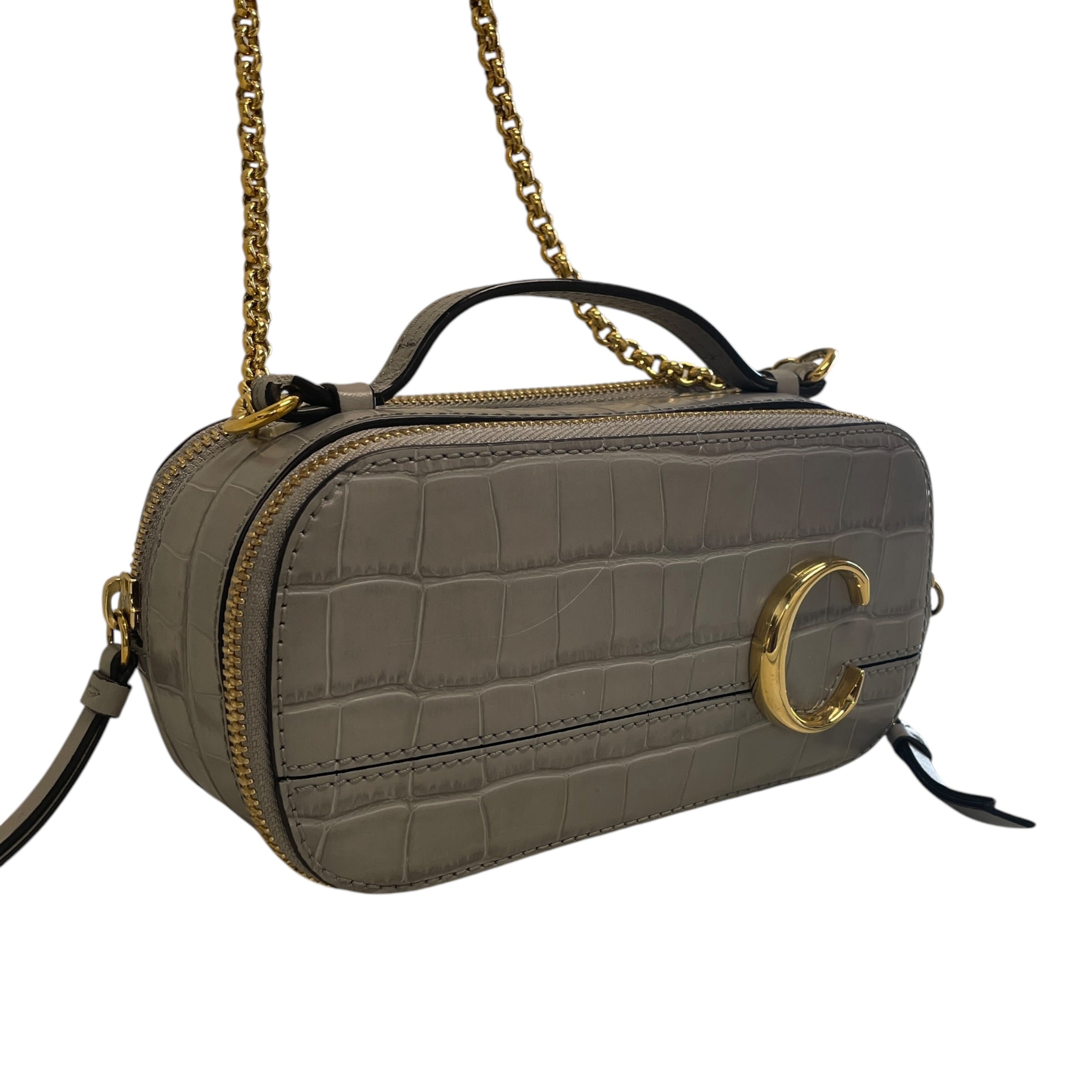 Chloe/Hand Bag/Leather/GRY/XRTQCVB/CROCODILE/GOLD "C" view 6