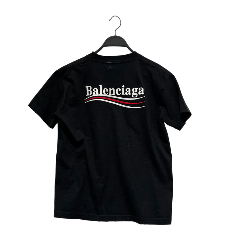 BALENCIAGA/T-Shirt/XL/Cotton/BLK/campaign logo