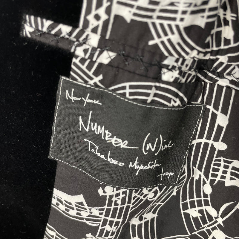 NUMBER (N)INE/Vest/1/Velour/BLK/GOTHIC BUTTON UP