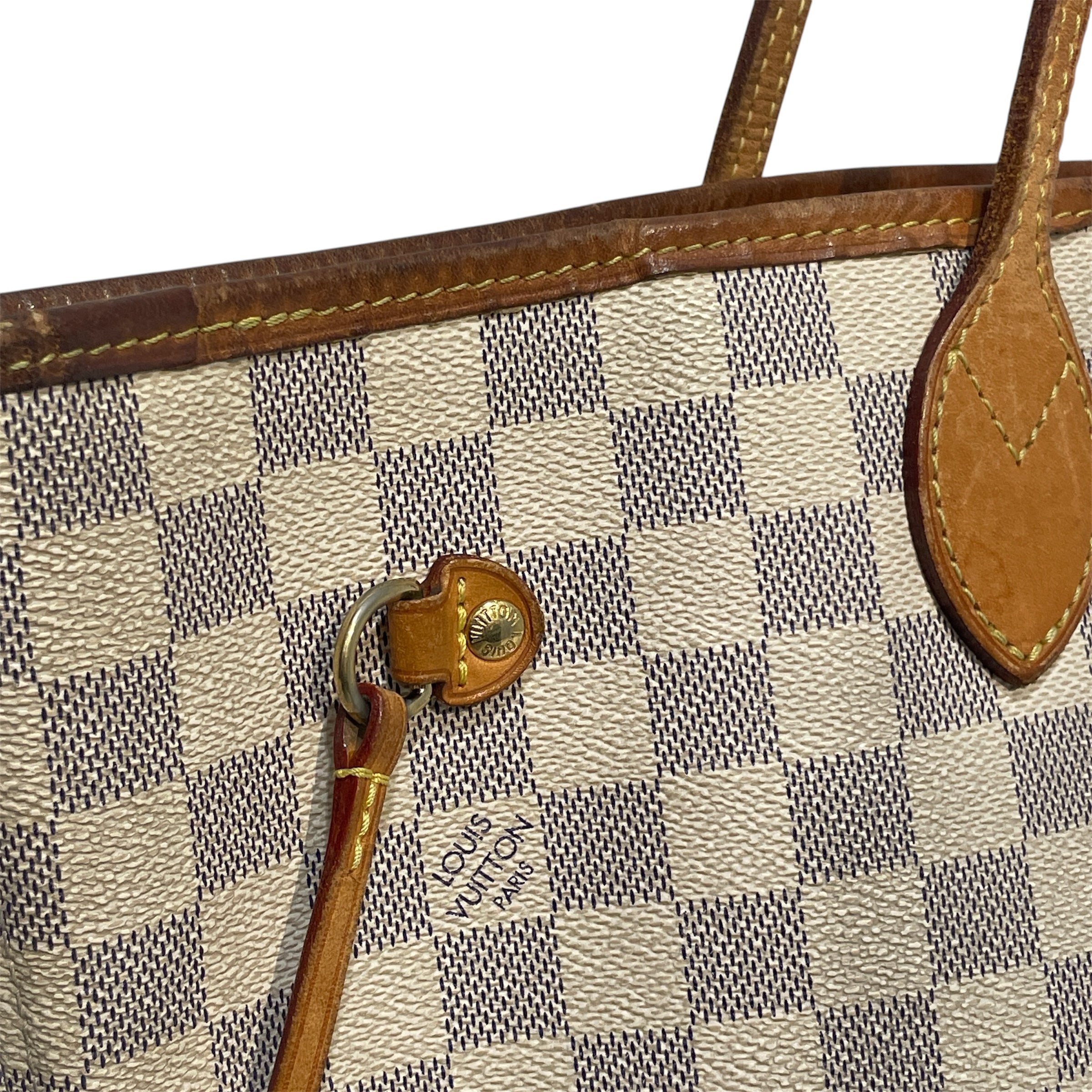 LOUIS VUITTON/Tote Bag/Monogram/Leather/WHT/Damier Azur Neverfull view 7