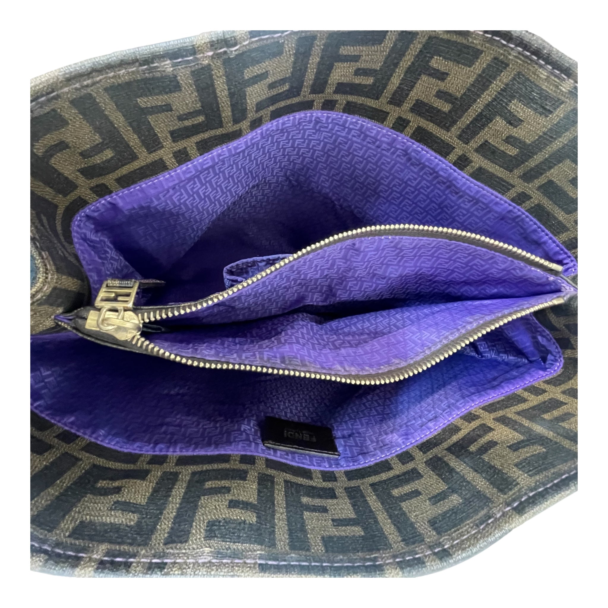 FENDI/Tote Bag/Monogram/Leather/BRW/SPALMATI ROLL PURPLE LINING view 4