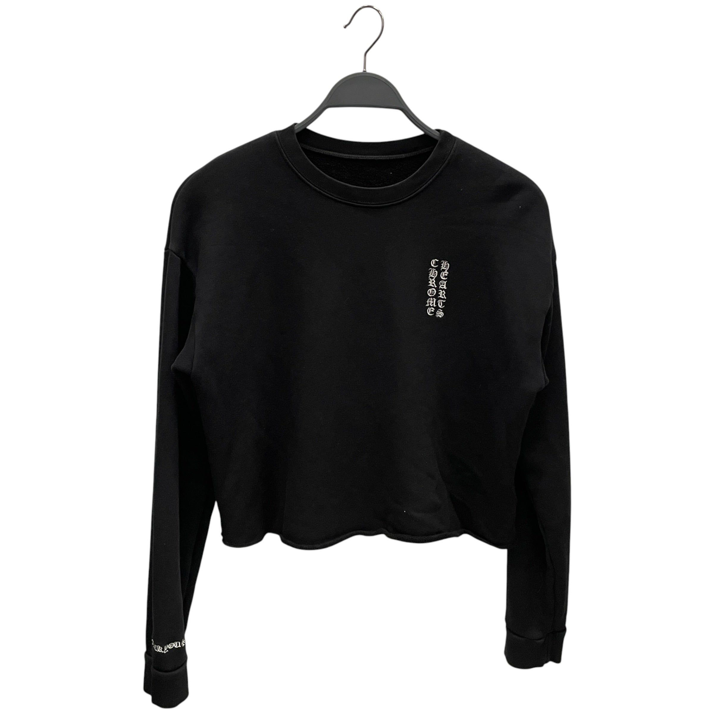 CHROME HEARTS/Sweatshirt/M/Cotton/BLK/VERTICAL LOGO RIGHT SIDE view 1