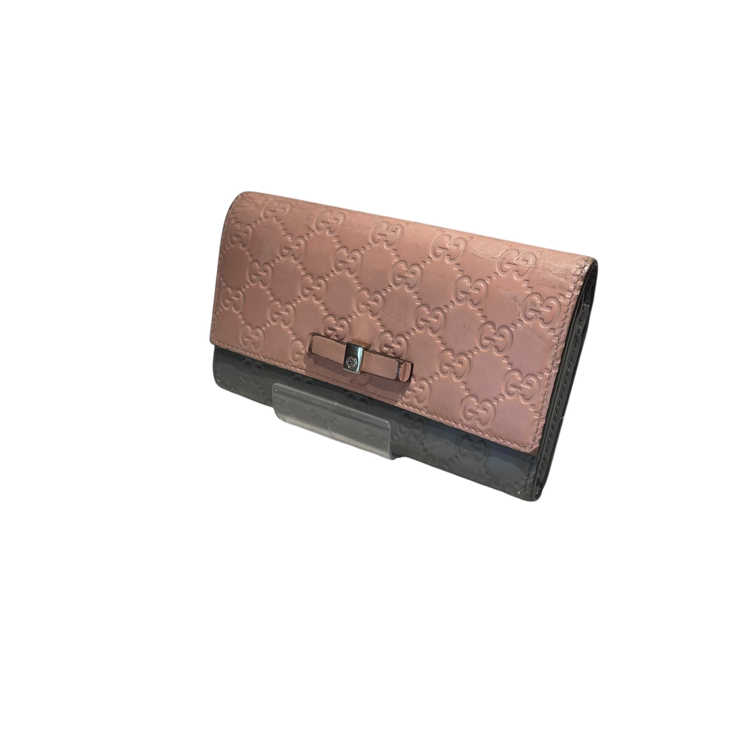 GUCCI/Long Wallet/Leather/PNK/L's/PNK & GRY Guccissima view 1