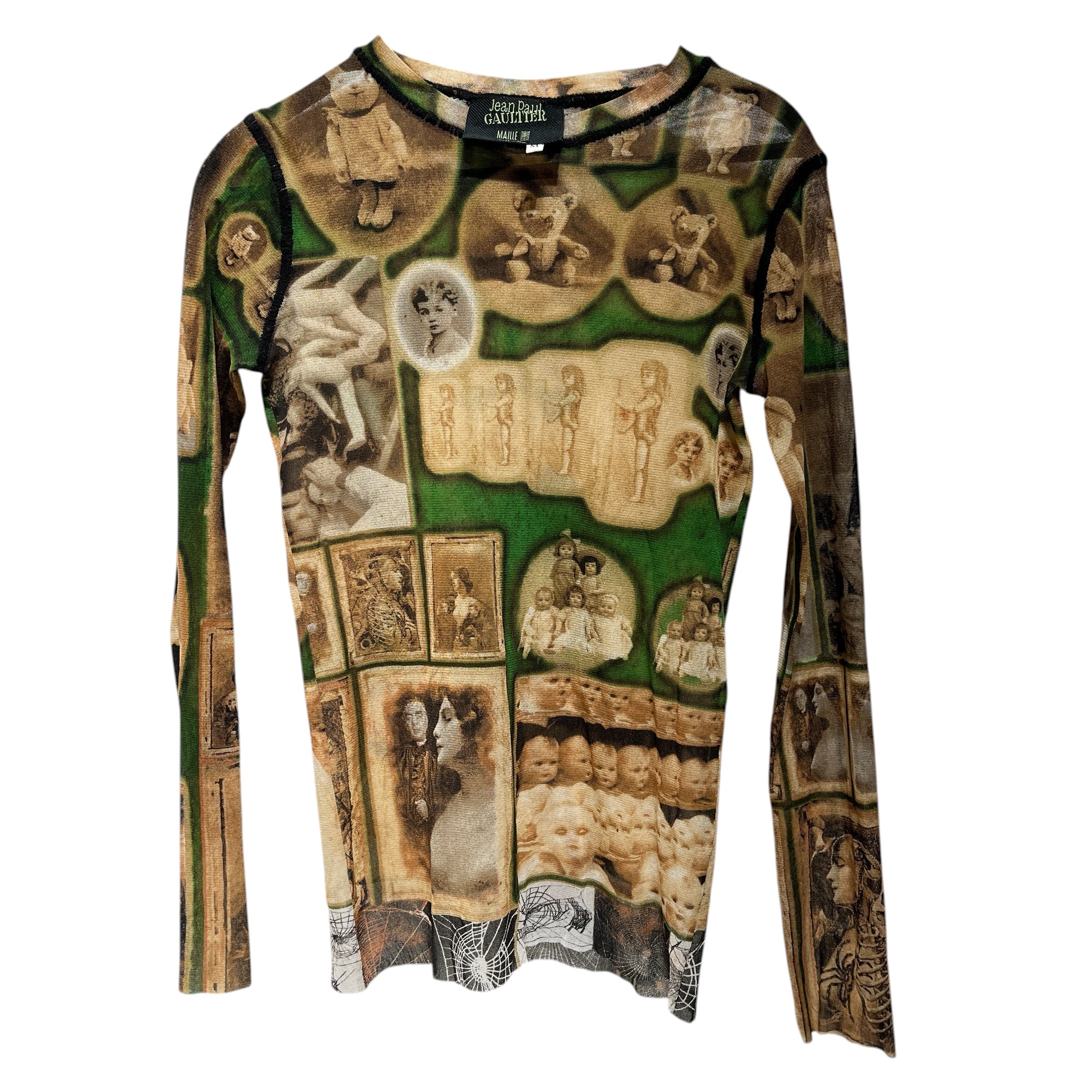 Jean Paul Gaultier/LS T-Shirt/M/Polyester/GRN/dollface view 1