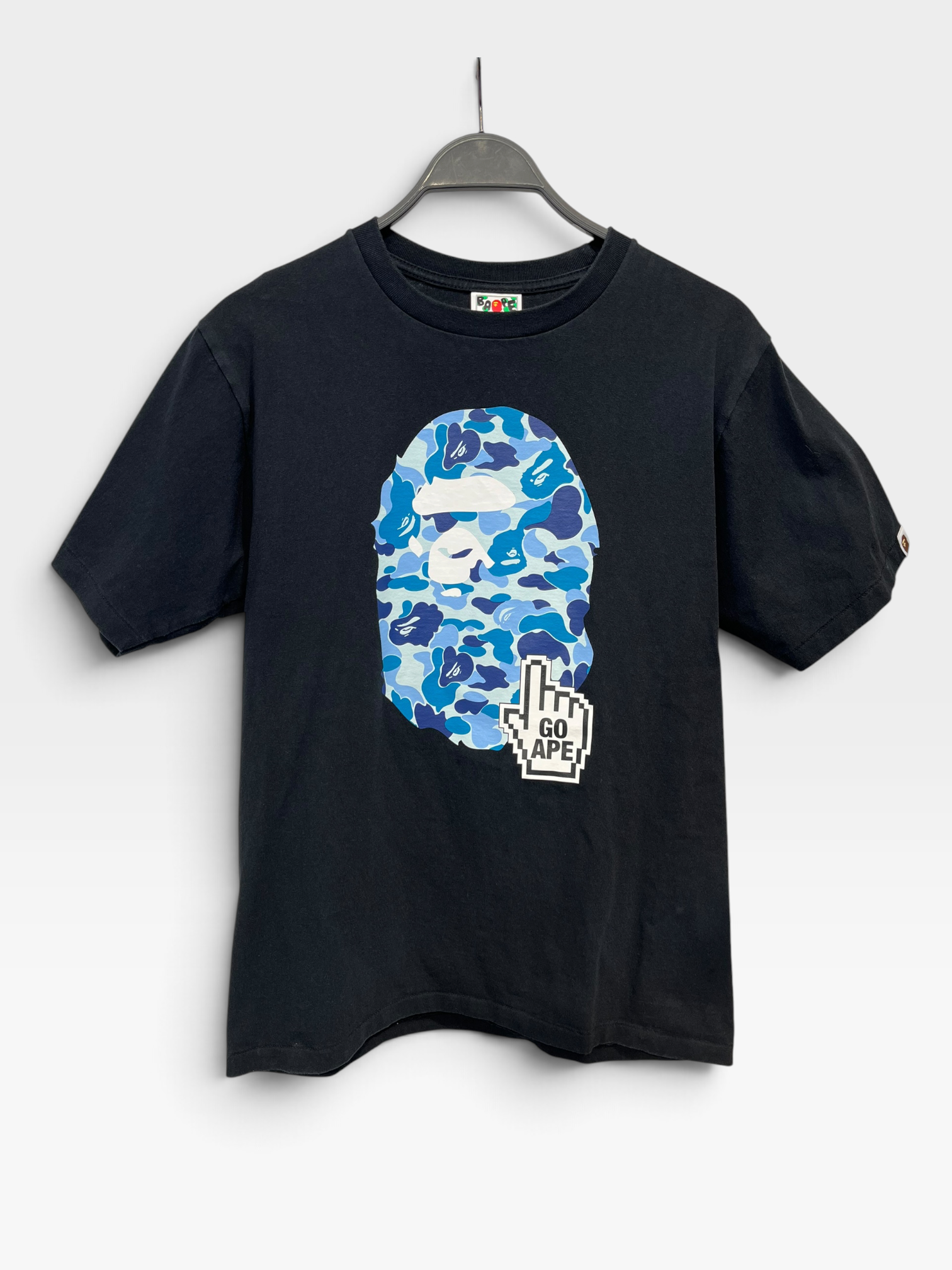 A BATHING APE/T-Shirt/M/Cotton/BLK/POINTER GO APE COLLEGE TEE view 1