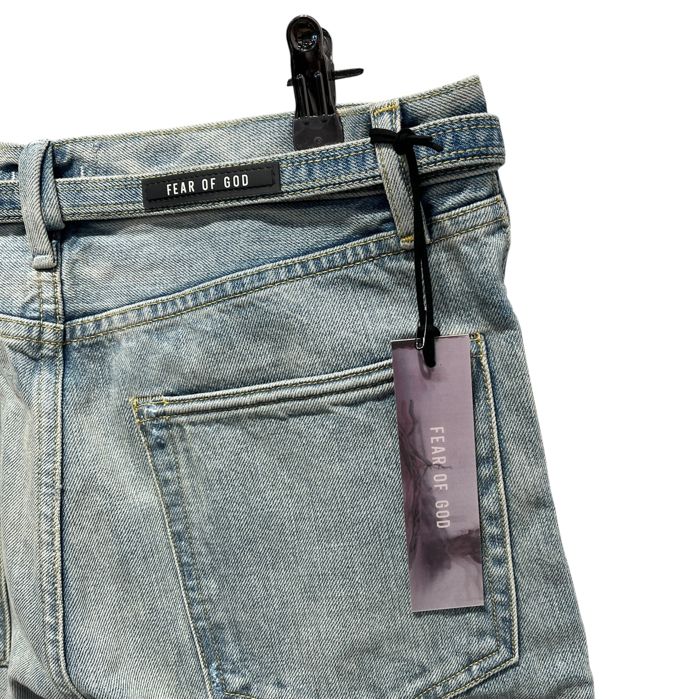 FEAR OF GOD/Straight Pants/32/Denim/BLU/SLIM DOUBLEKNEE BELTED LIGHT view 12