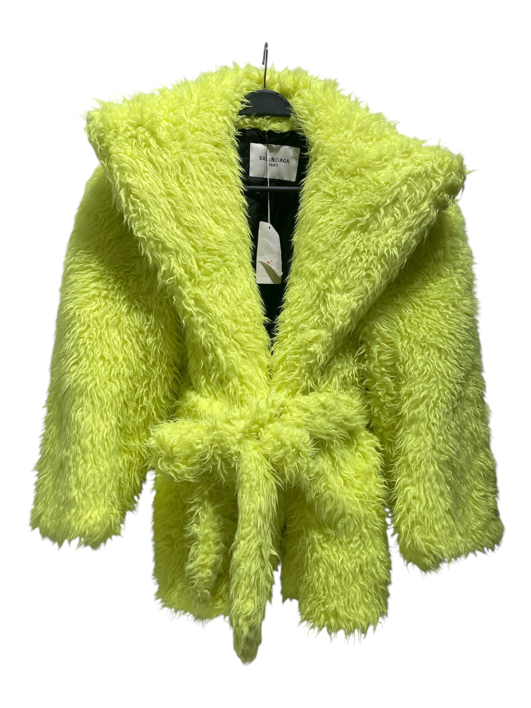 BALENCIAGA/Jacket/36/Cotton/GRN/faux fur neon teddy sleevecoat view 1