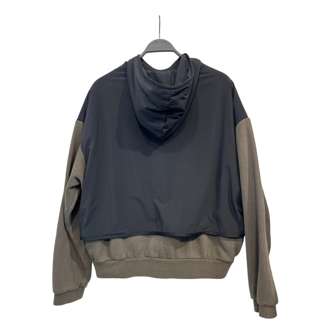 ESSENTIALS/Hoodie/S/Cotton/GRN/Green hoodie nylon hood view 2