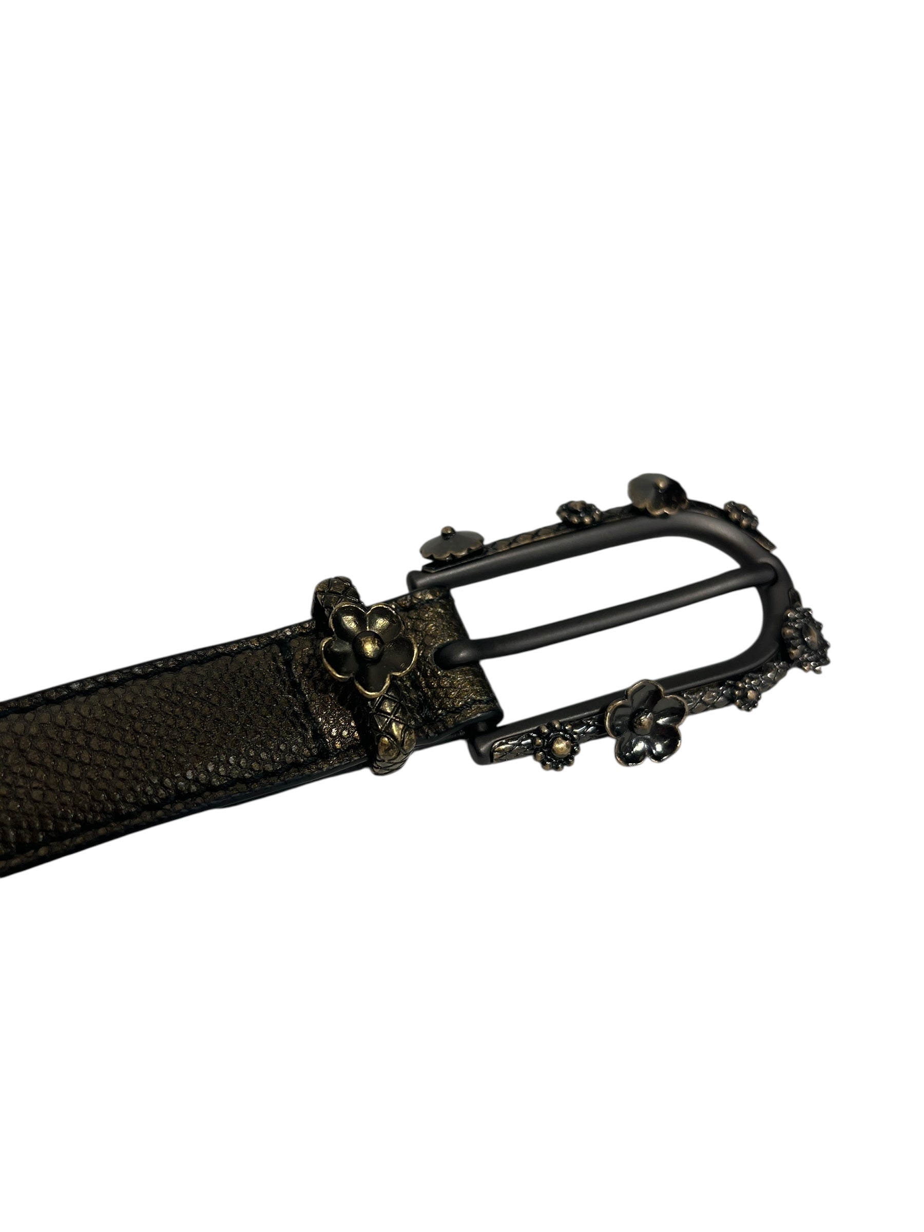 BOTTEGA VENETA/Belt/Iridescent/Leather/GLD/FLOWER/GEM/BUCKLE view 3