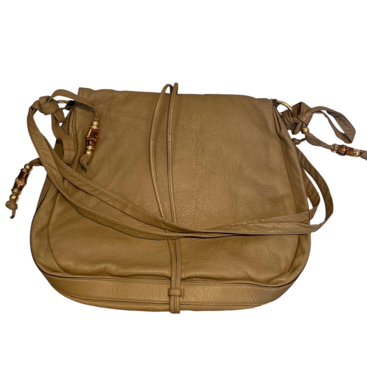 GUCCI/Hand Bag/Leather/KHK/bamboo/jungle bag/gld hardware view 2