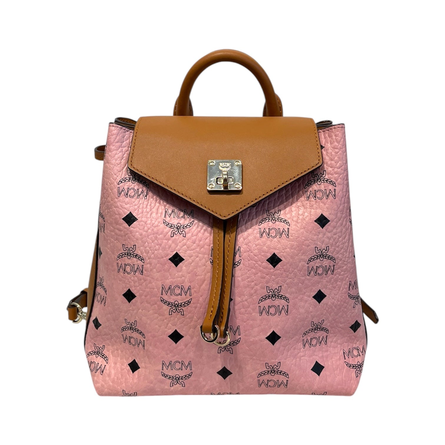 MCM/Backpack/All Over Print/Leather/PNK/mini backpack view 1