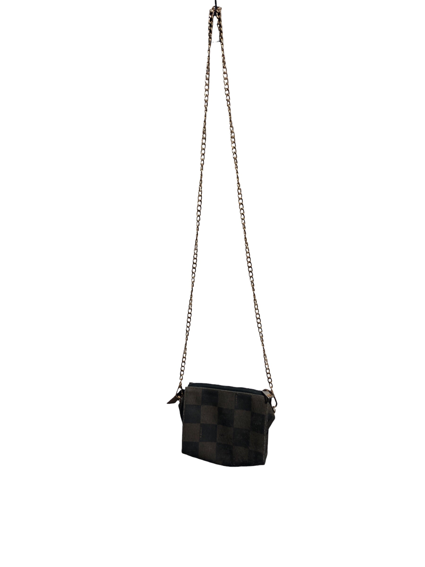FENDI/Cross Body Bag/Cotton/BRW/CHECKERBOARD WITH GOLD CHAIN view 2