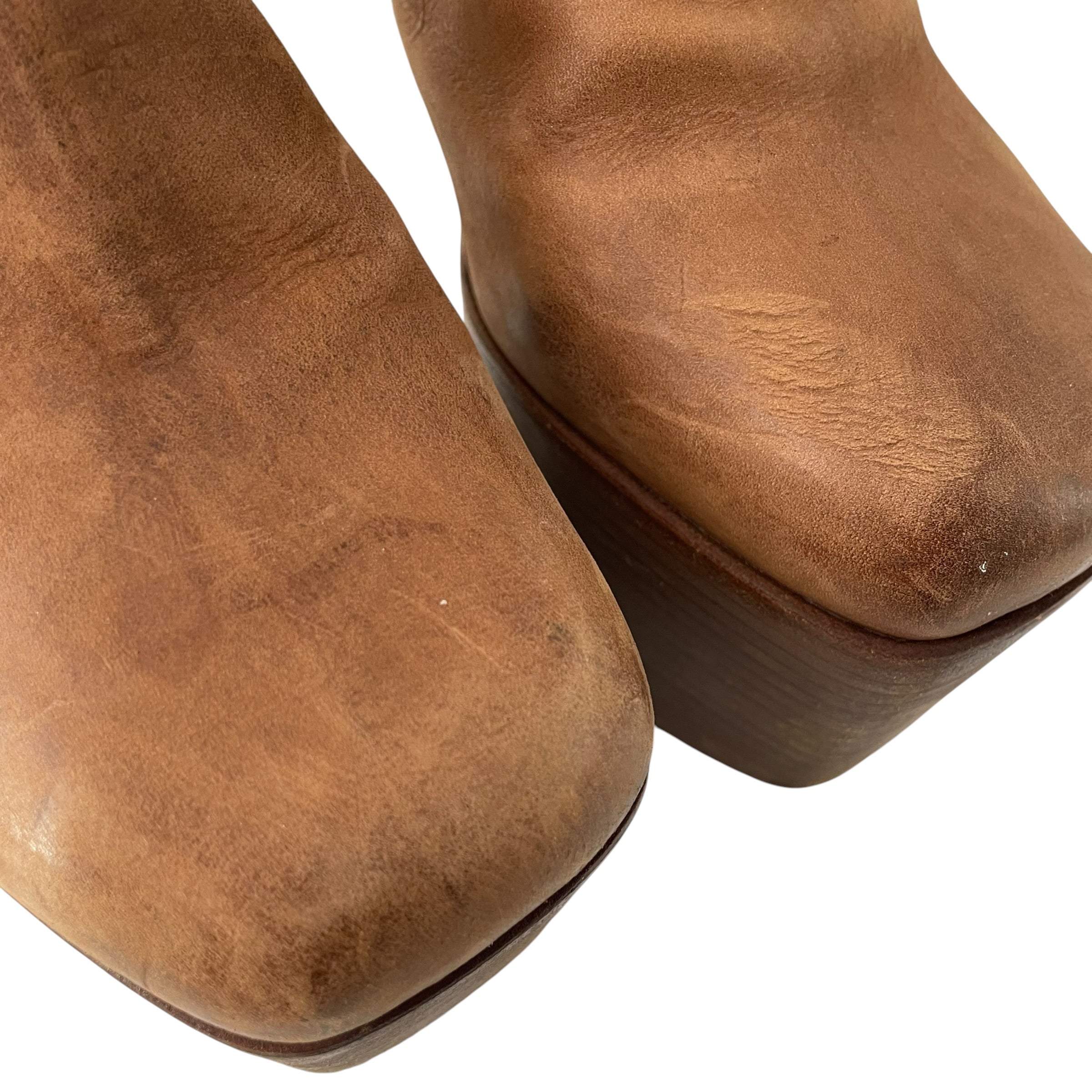 Rick Owens/Booties/EU 37/Leather/BRW/PLATFORM HEELS ELASTIC KISS view 5