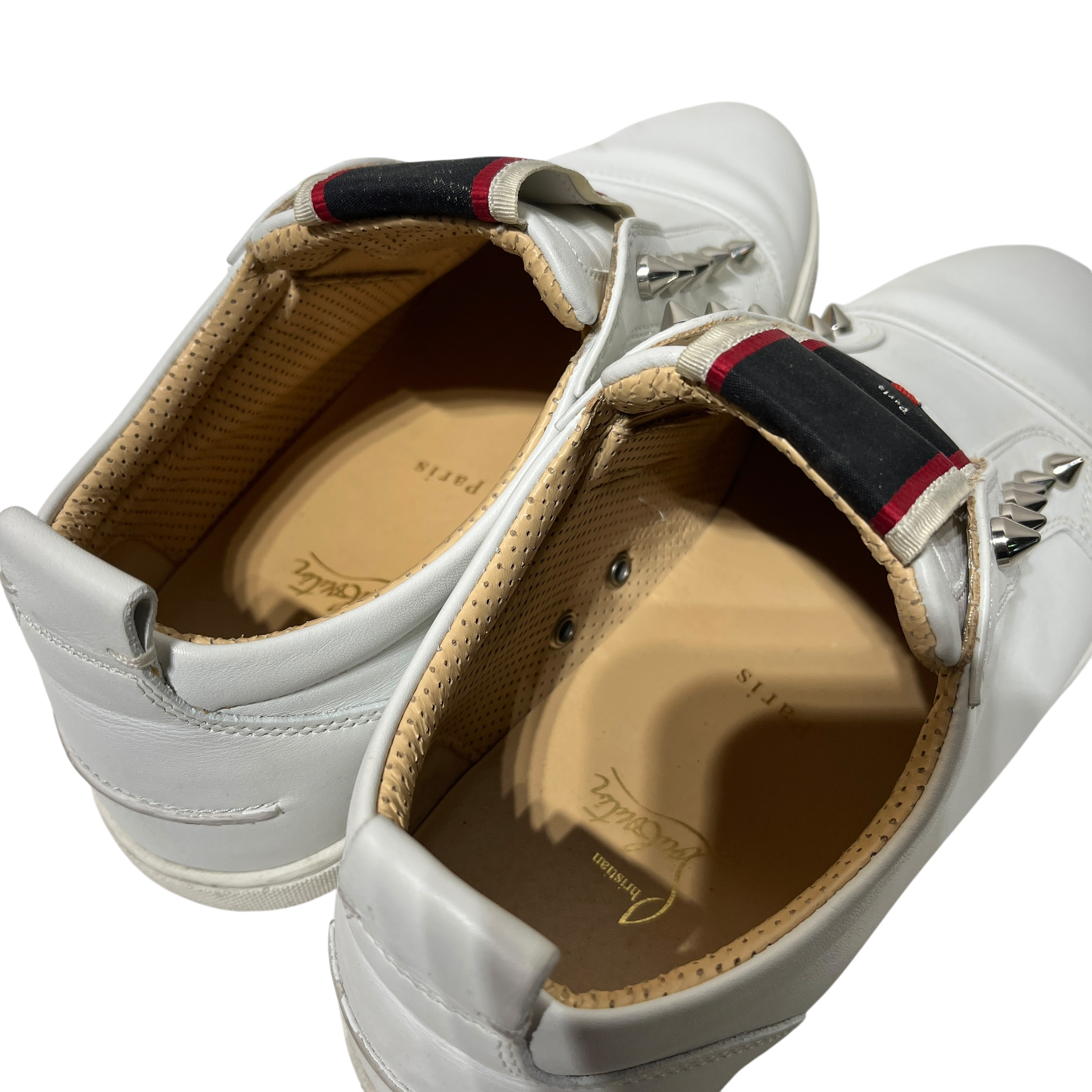 Christian Louboutin/Low-Sneakers/EU 42/Leather/WHT/STUDDED SLIP ON view 5