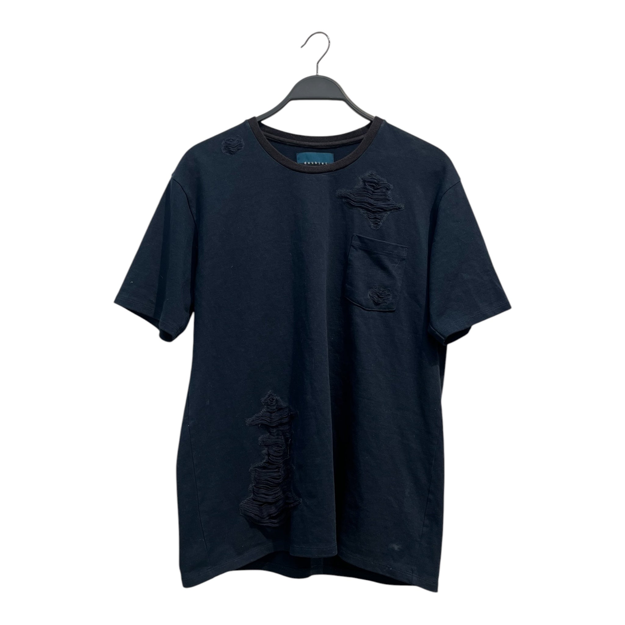 doublet/T-Shirt/M/Cotton/NVY/NAVY DISTRESSED T-SHIRT view 1