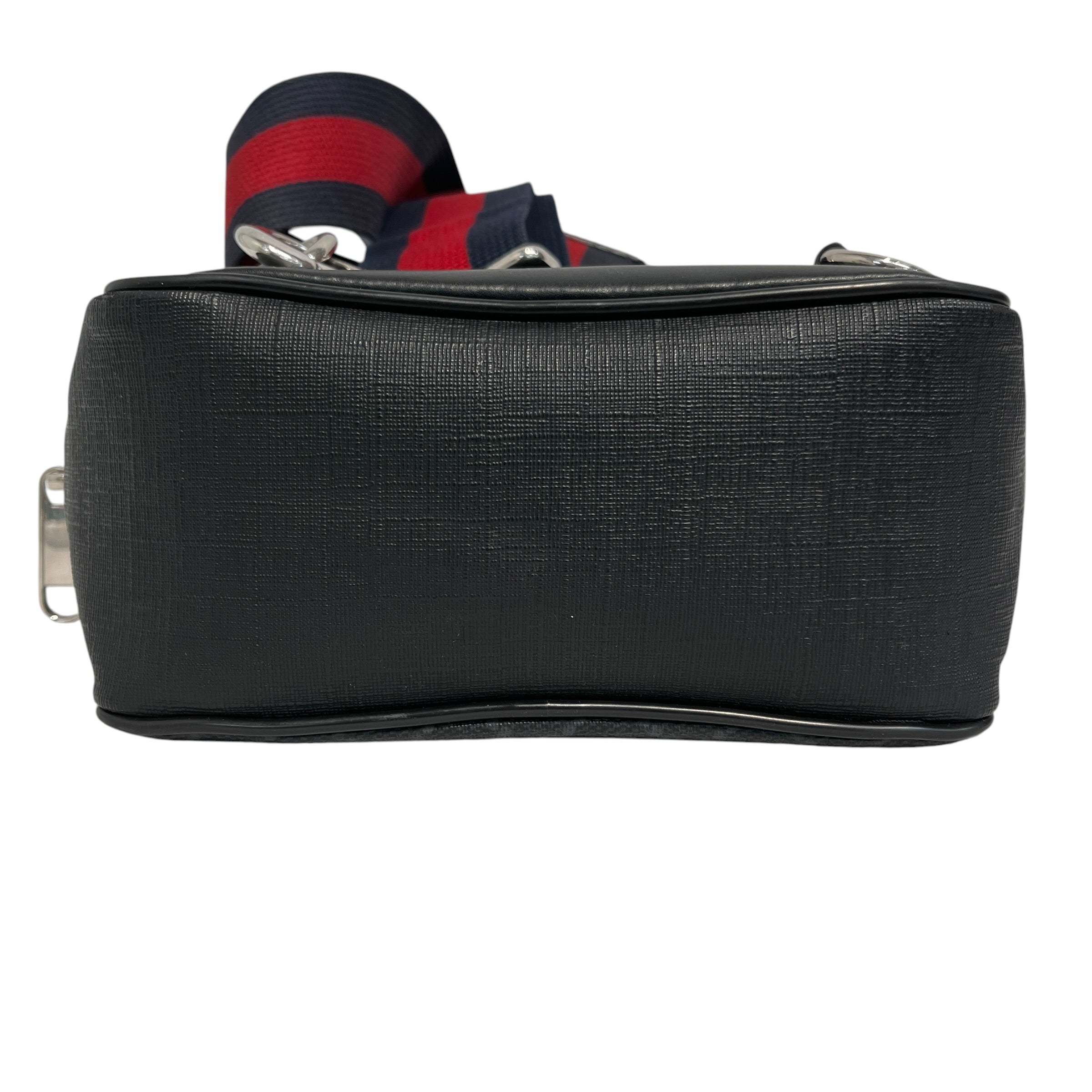 GUCCI/Cross Body Bag/Monogram/Leather/BLK/Web Shoulder Bag view 3