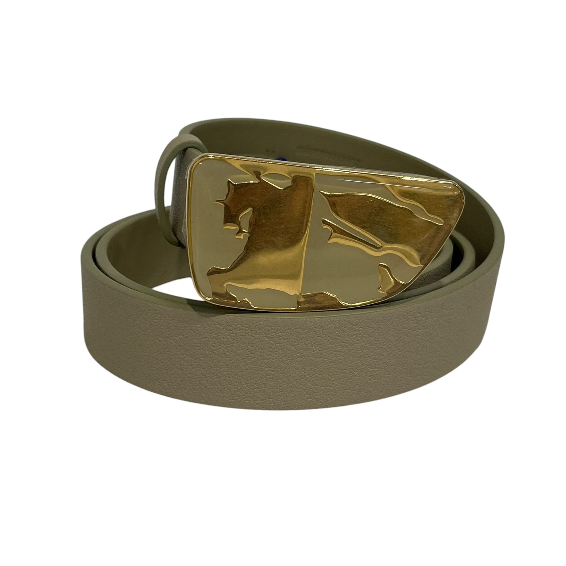 BURBERRY/Belt/Leather/GRN/L's/gold logo buckle view 1