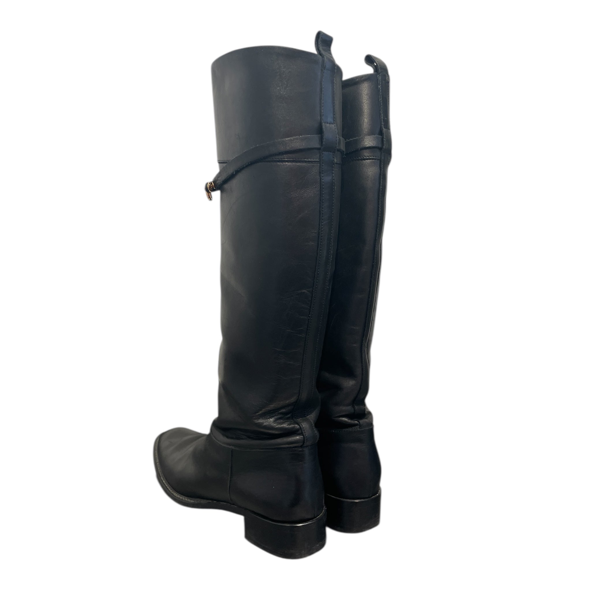 Salvatore Ferragamo/Long Boots/US 9/Leather/BLK/Vintage Roly Boot view 2