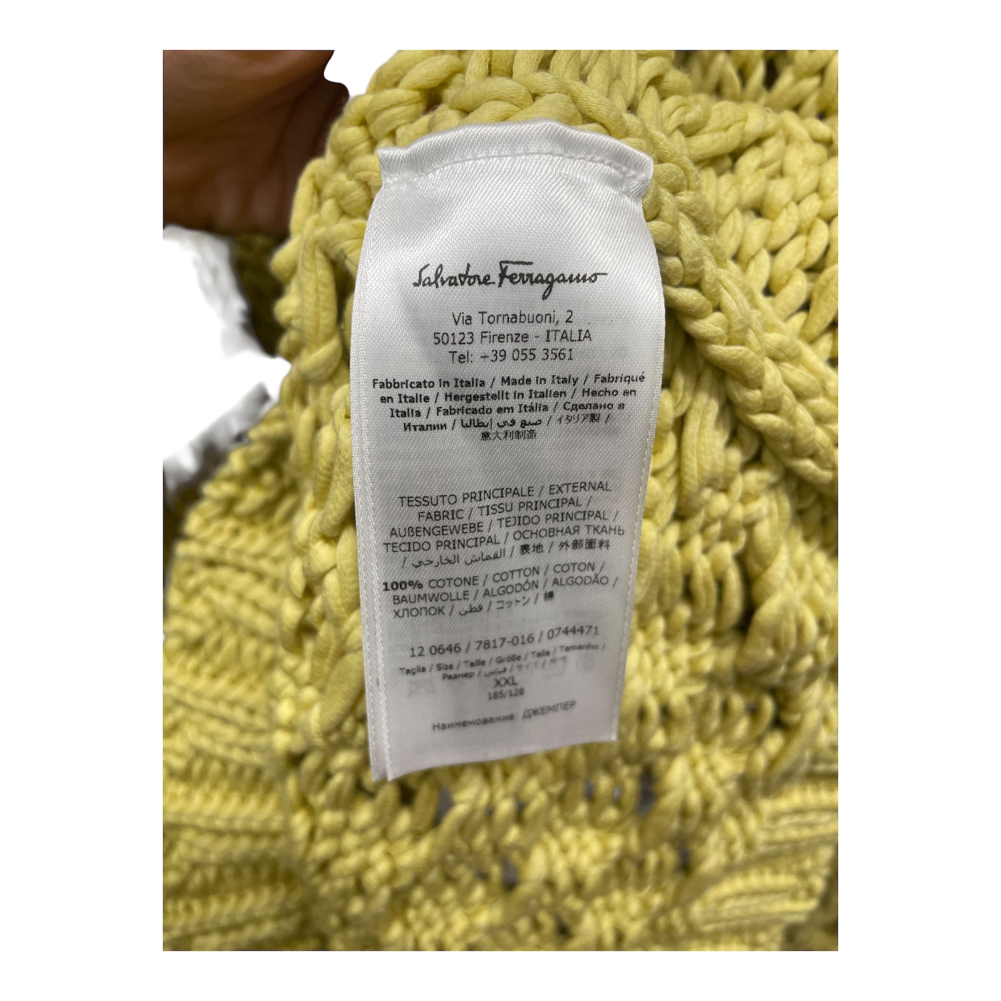 Salvatore Ferragamo/Heavy Sweater/XXL/Cotton/IVR/Oversize/OPEN KNIT SWEATER view 4