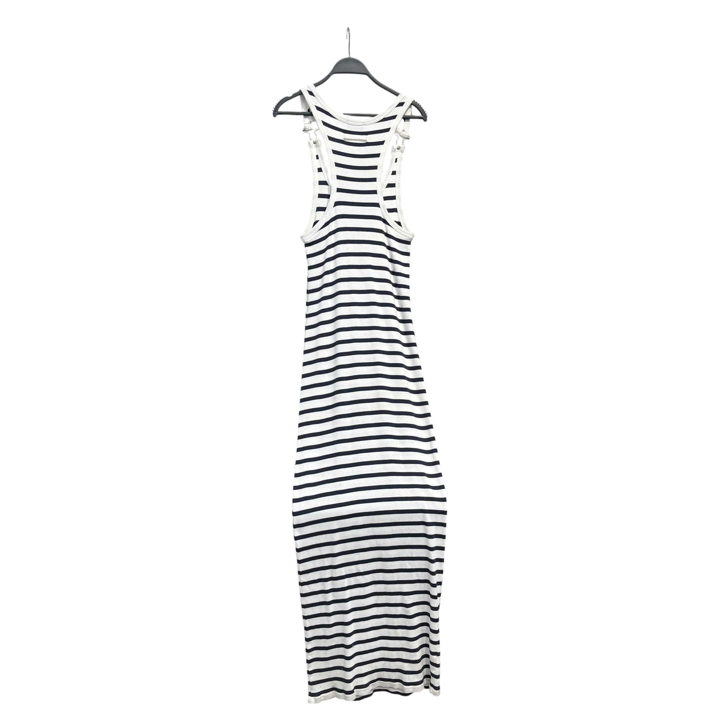 Jean Paul Gaultier/Dress/S/Stripe/Cotton/WHT/OVERALL CLASP SLEEVES NVY RIB view 2