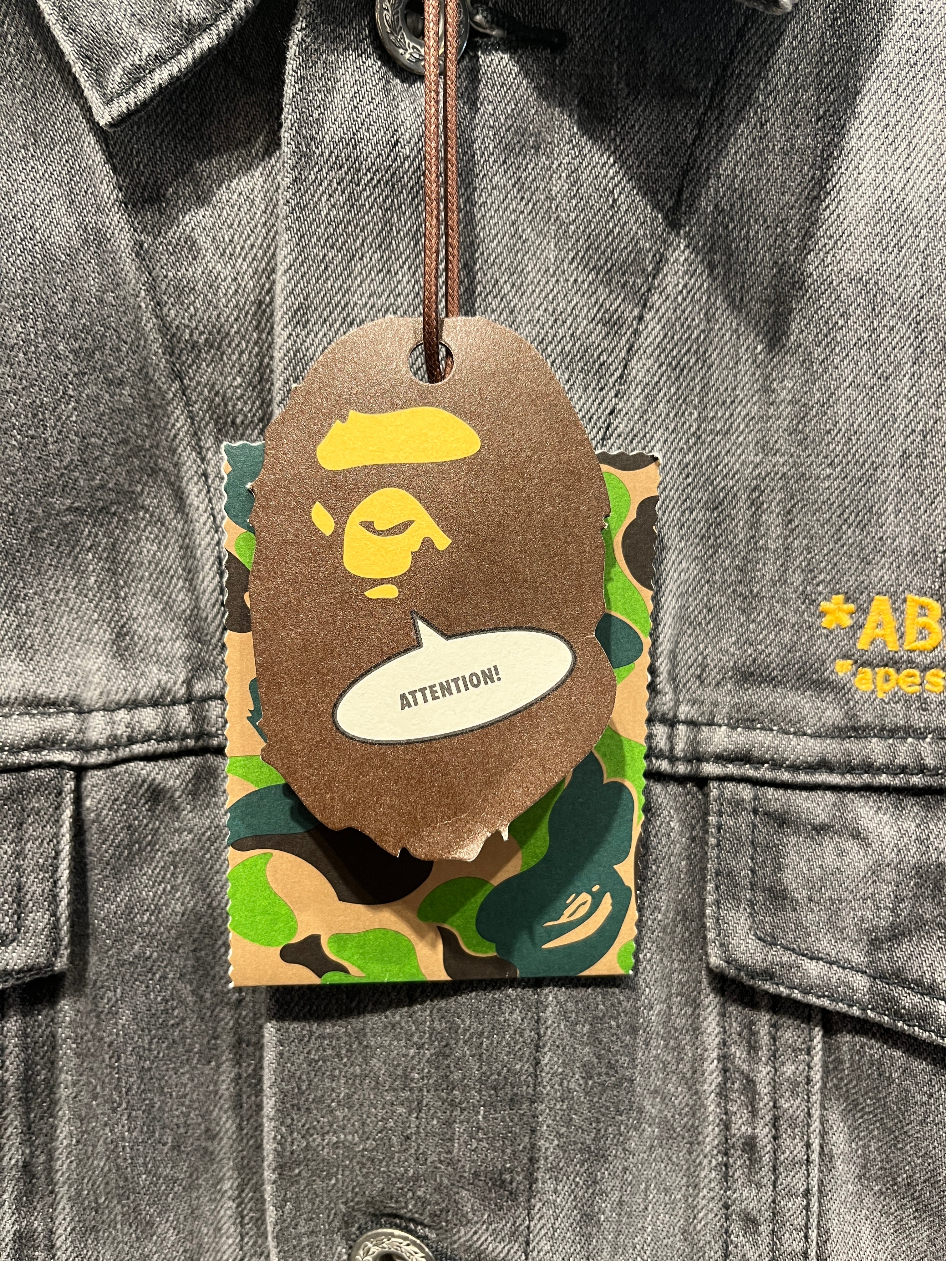 A BATHING APE/Denim Jkt/L/Cotton/GRY/Single Breasted/BLEACH DENIM JKT view 4
