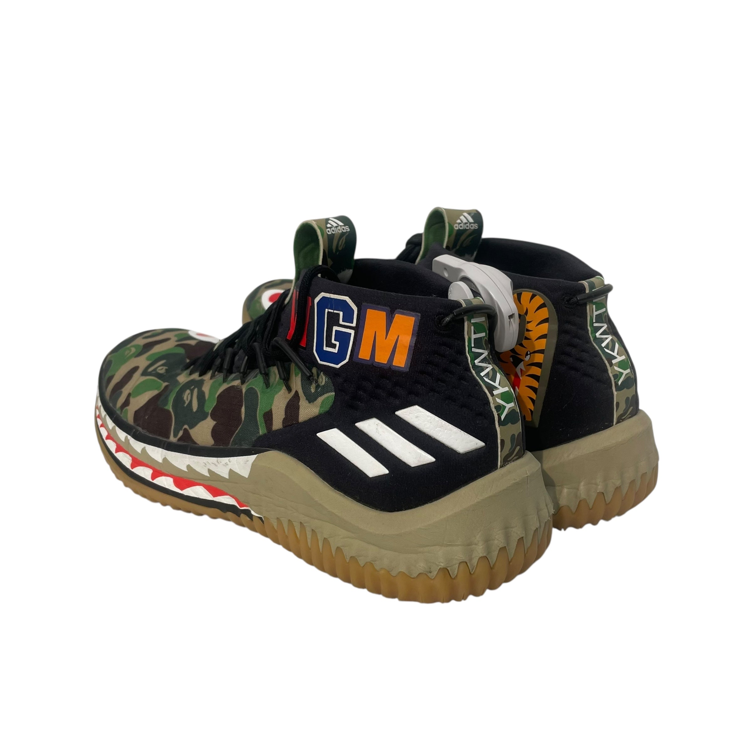 adidas/A BATHING APE/DAME4 BAPE/Hi-Sneakers/US 9/Camouflage/Cotton/GRN/AP9974 view 2