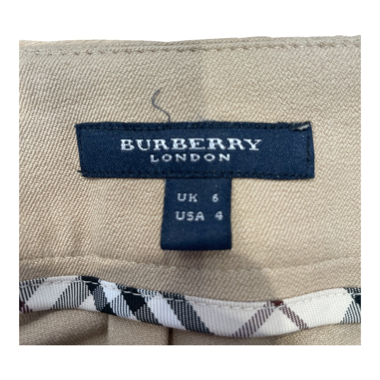 BURBERRY LONDON/Cropped Pants/6/Cotton/BEG/double button capri view 3