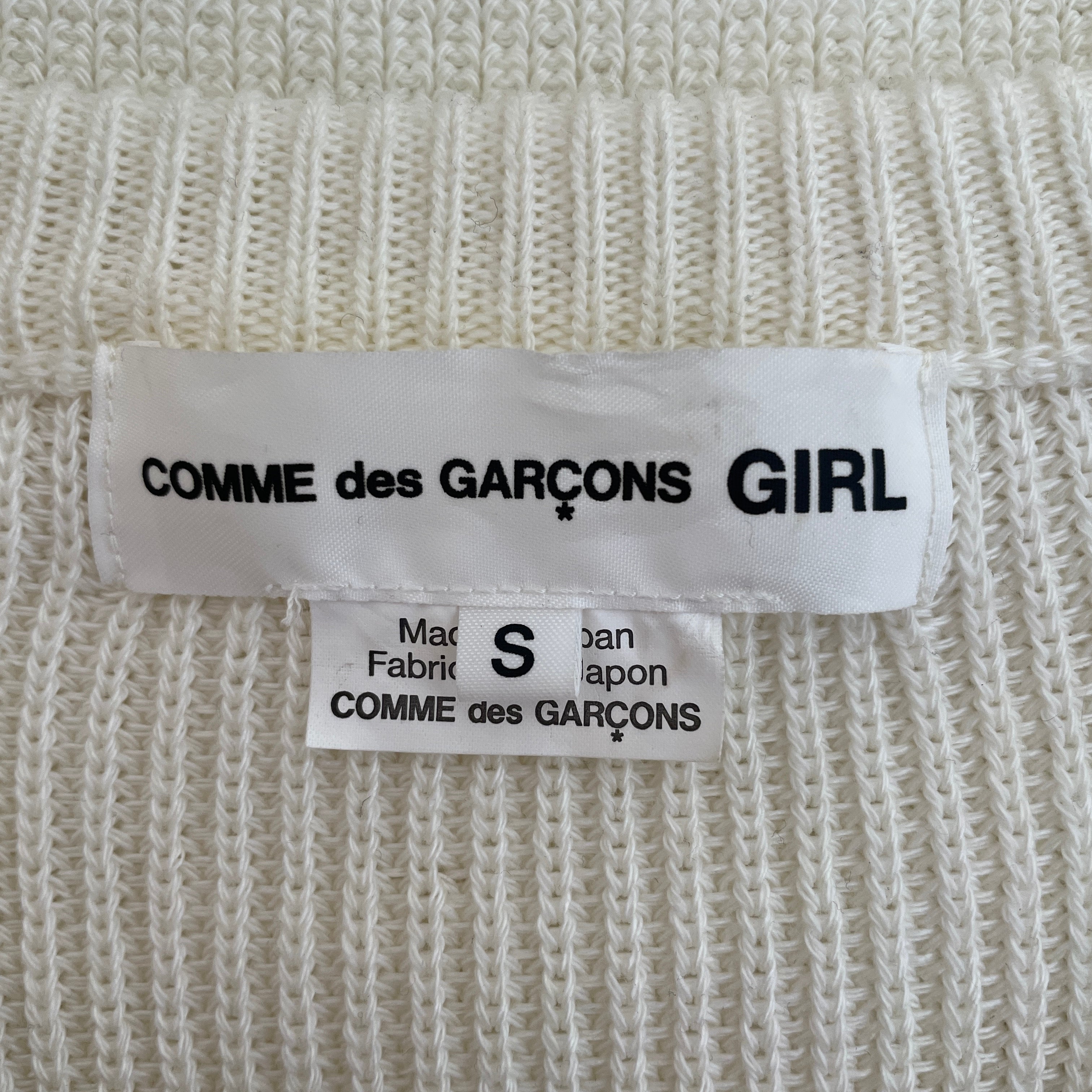 COMME des GARCONS GIRL/Sweater/S/Cotton/CRM/Pullover/Embroidered Bow Sweatshirt view 3