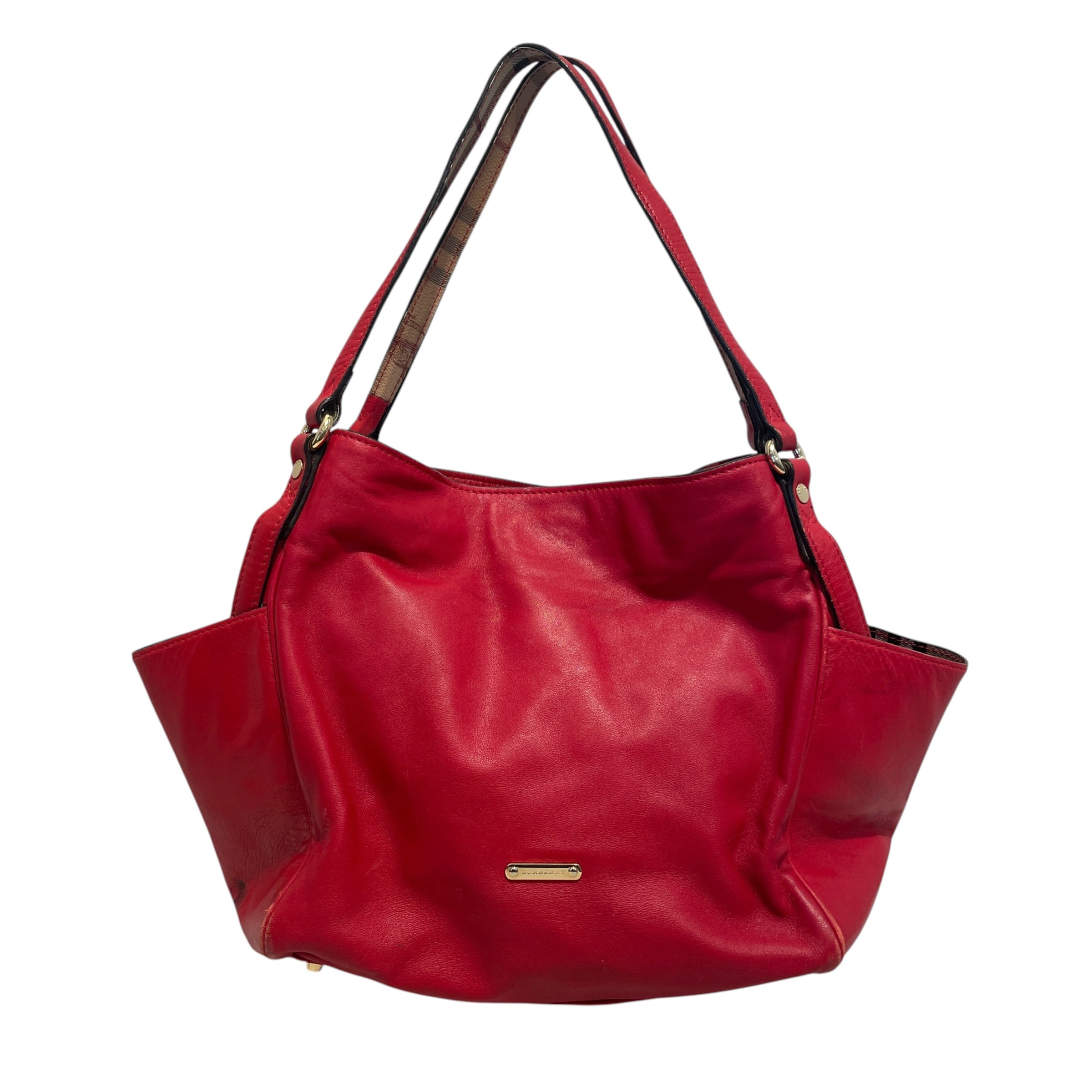BURBERRY/Bag/Leather/RED/Nova check Lined Bag view 1