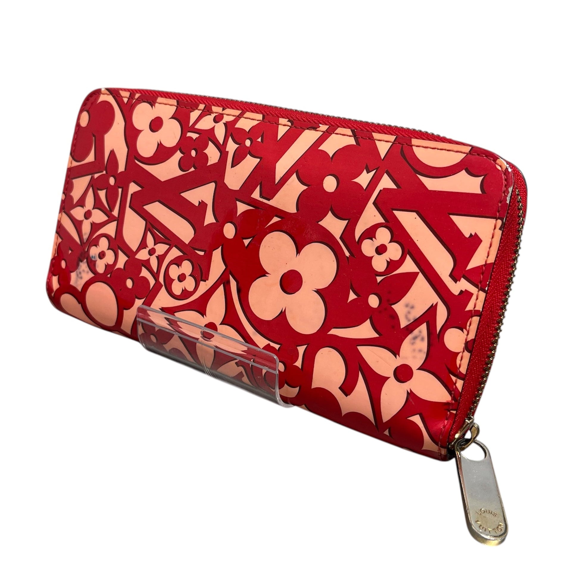 LOUIS VUITTON/Long Wallet/Monogram/Leather/RED/POMME DAMOUR PATENT DESIGN view 1