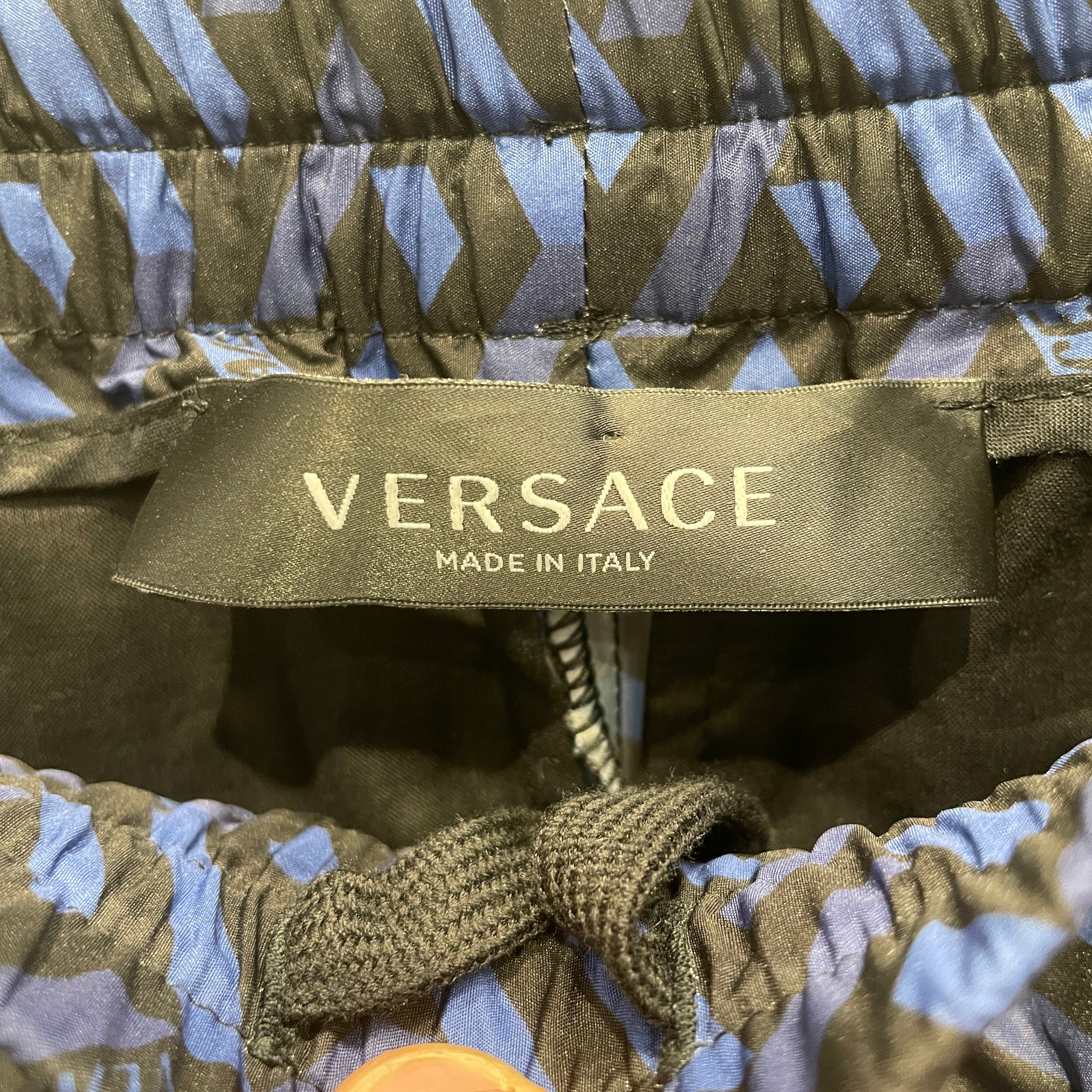 VERSACE/Pants/46/Nylon/Blue/All Over Print/Geometric/ view 3
