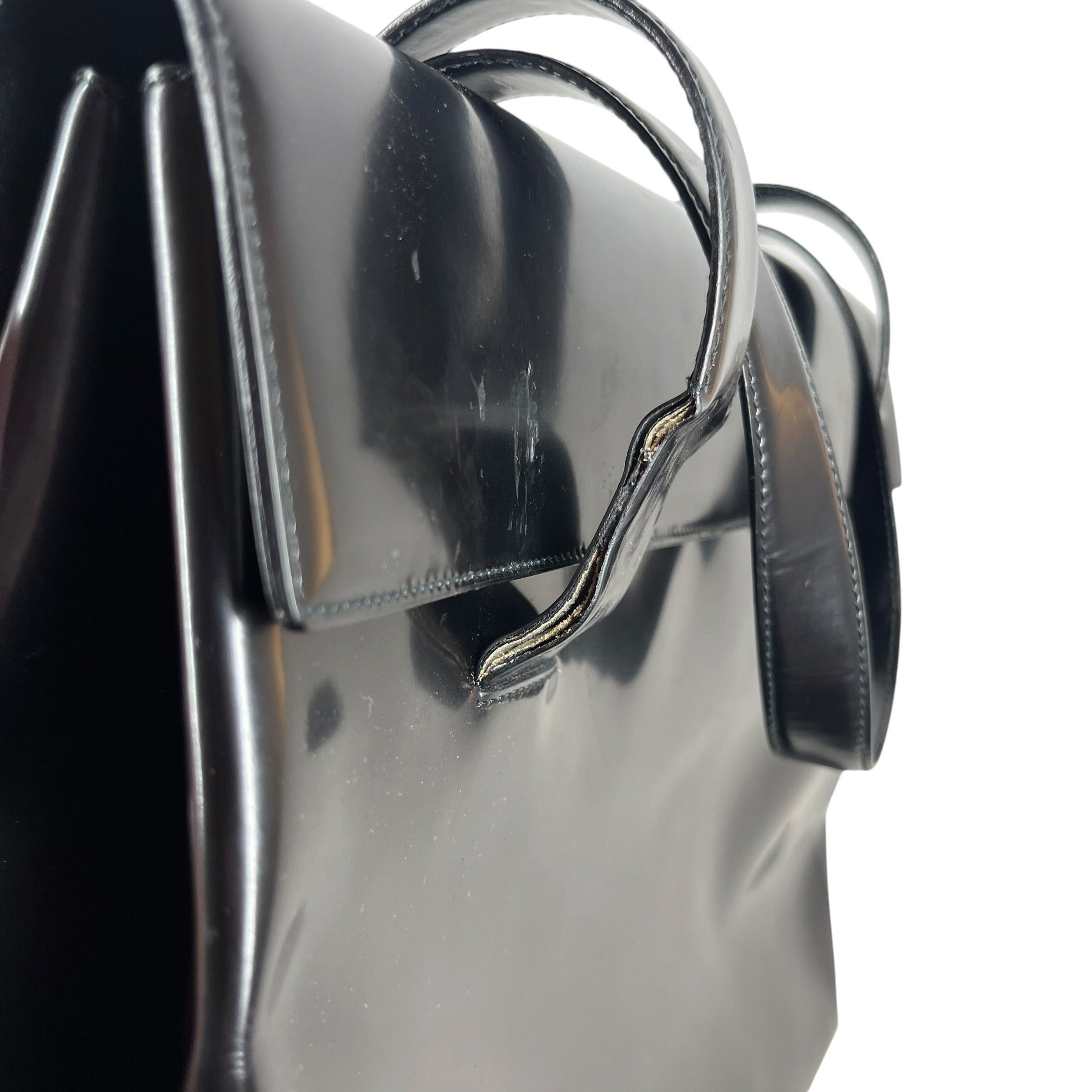 PRADA/Tote Bag/Leather/BLK/PATENT LEATHER TOTE view 7