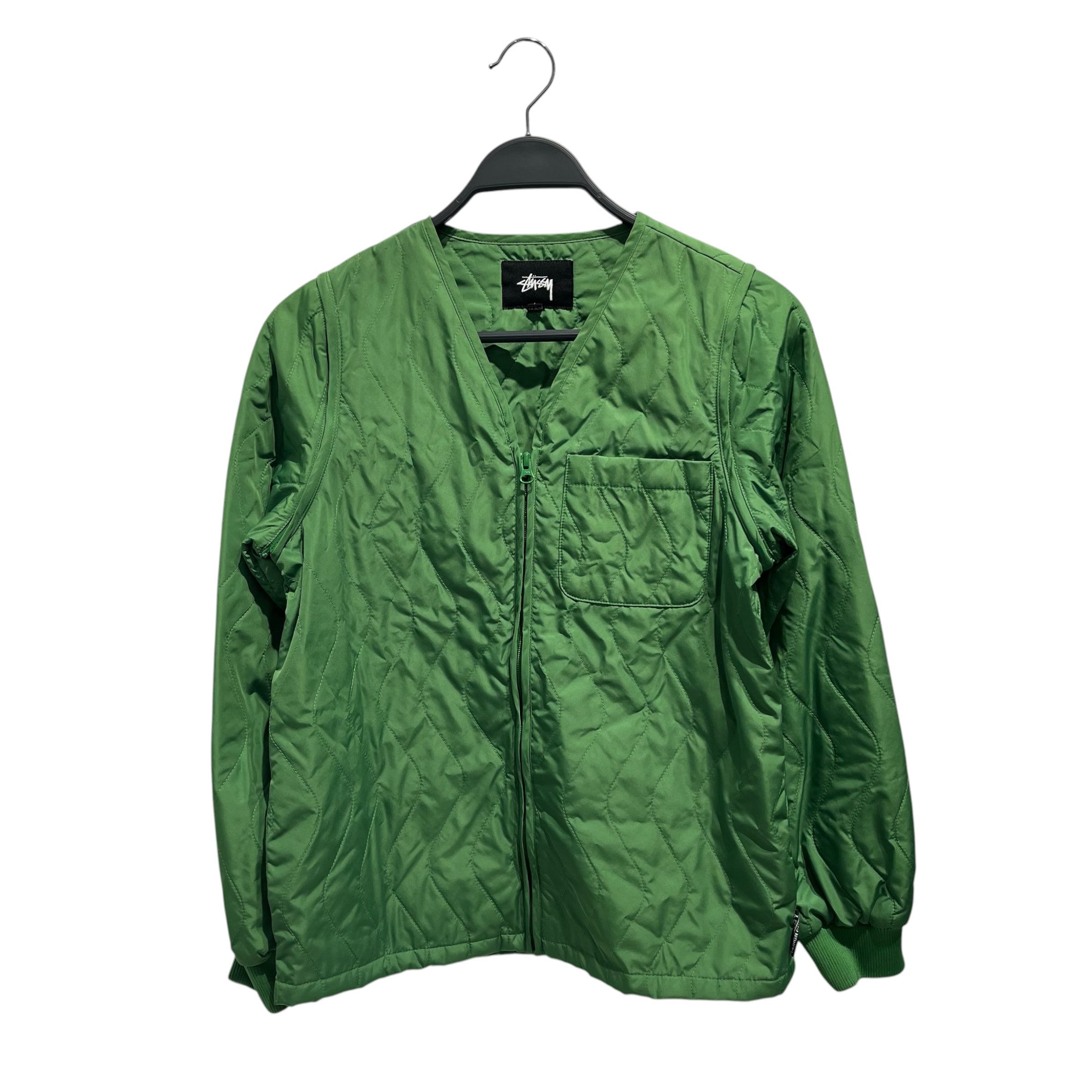 STUSSY/Jacket/S/Nylon/GRN/GREEN PUFFER VEST view 1