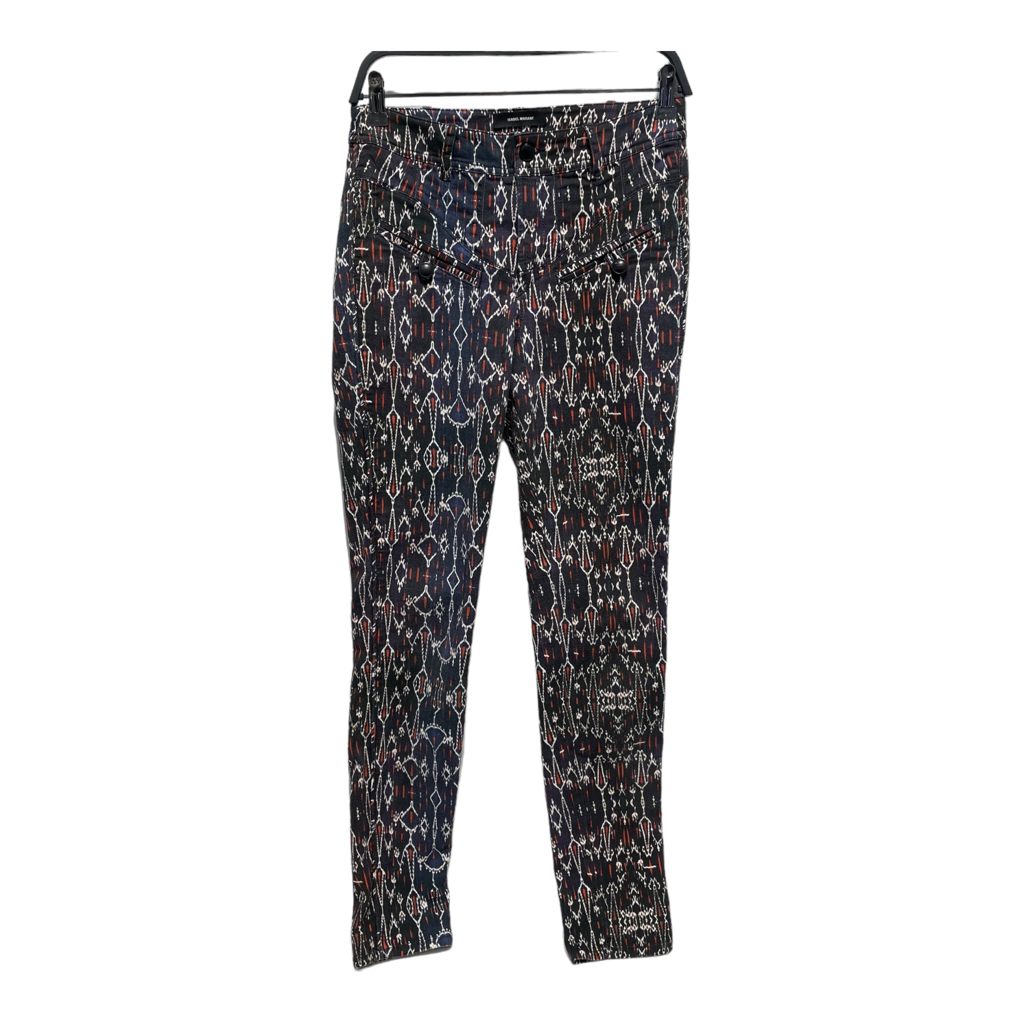 ISABEL MARANT/Skinny Pants/38/All Over Print/Cotton/BLU/all over print pants view 1