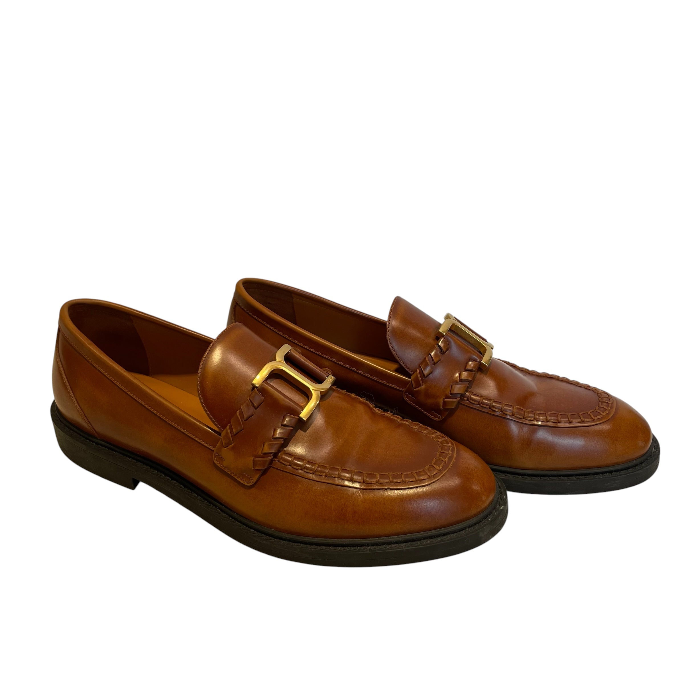 Chloe/Loafers/EU 40/Leather/BRW/MARCIE LOAFER GOLD HARDWARE view 1