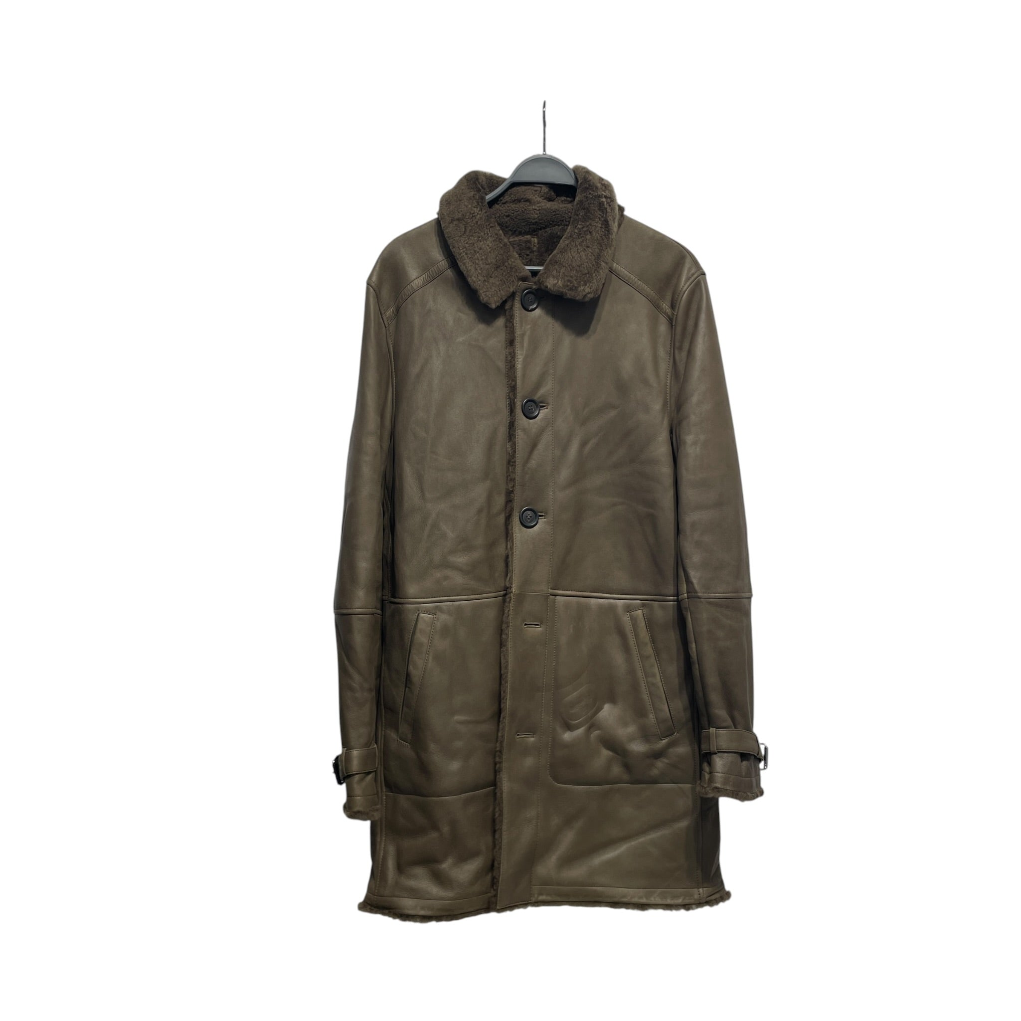 YVES SALOMON/Coat/FREE/Leather/GRN/REVERSABLE view 1