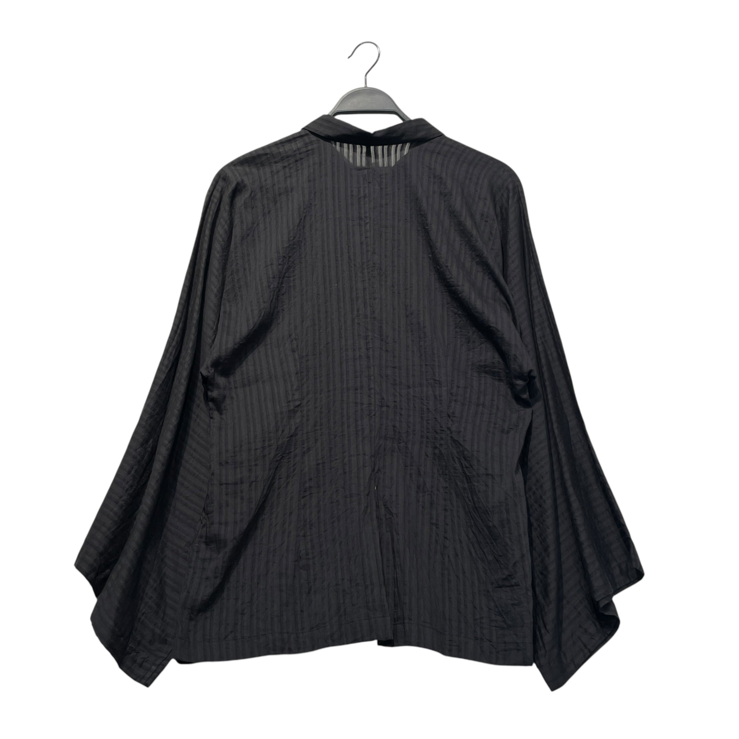 ANN DEMEULEMEESTER/Blouse/42/Nylon/BLK/Flarred Sleve Button Up view 2