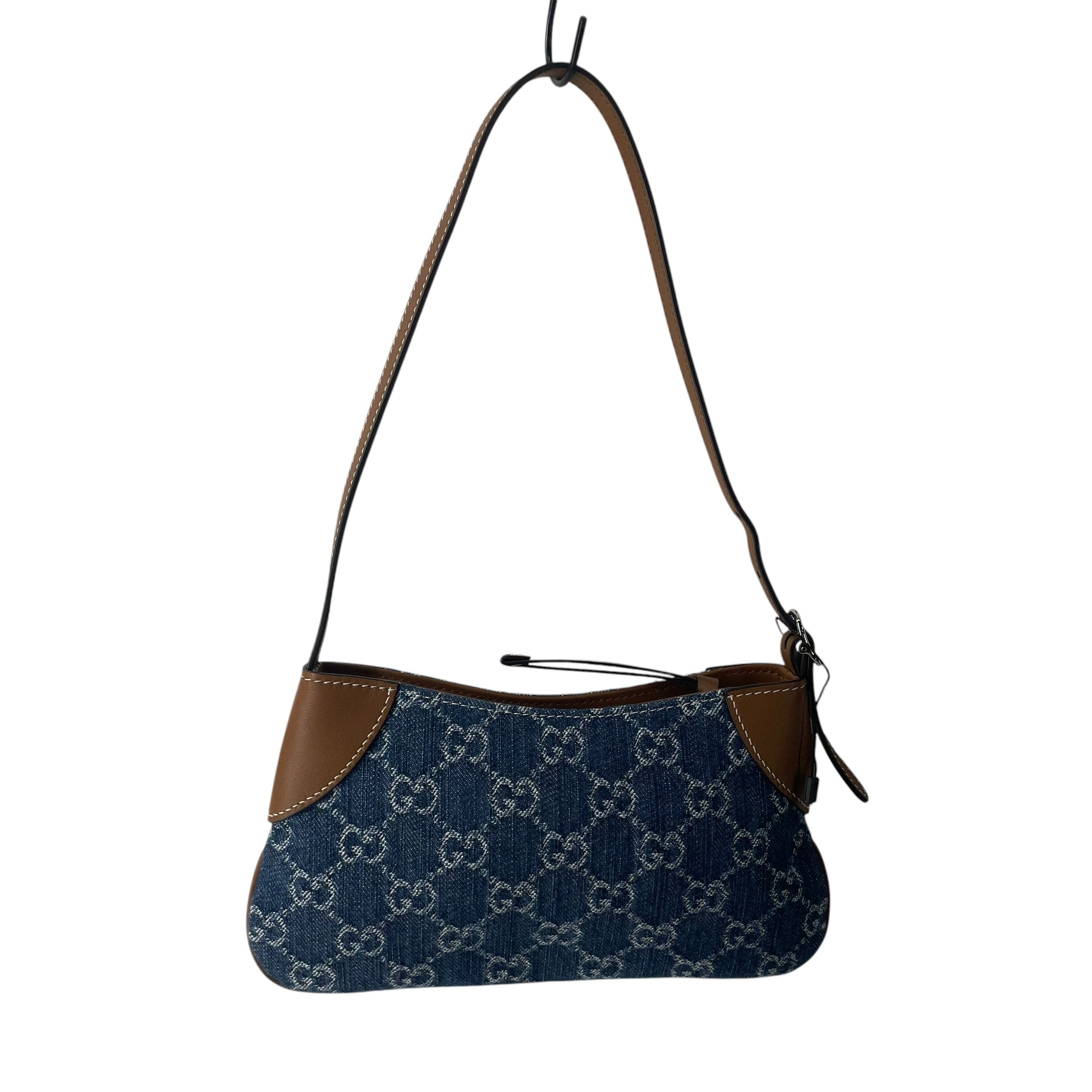 GUCCI/Hand Bag/Monogram/Denim/IDG/320696 LEATHER TRIM DENIM MONO view 2