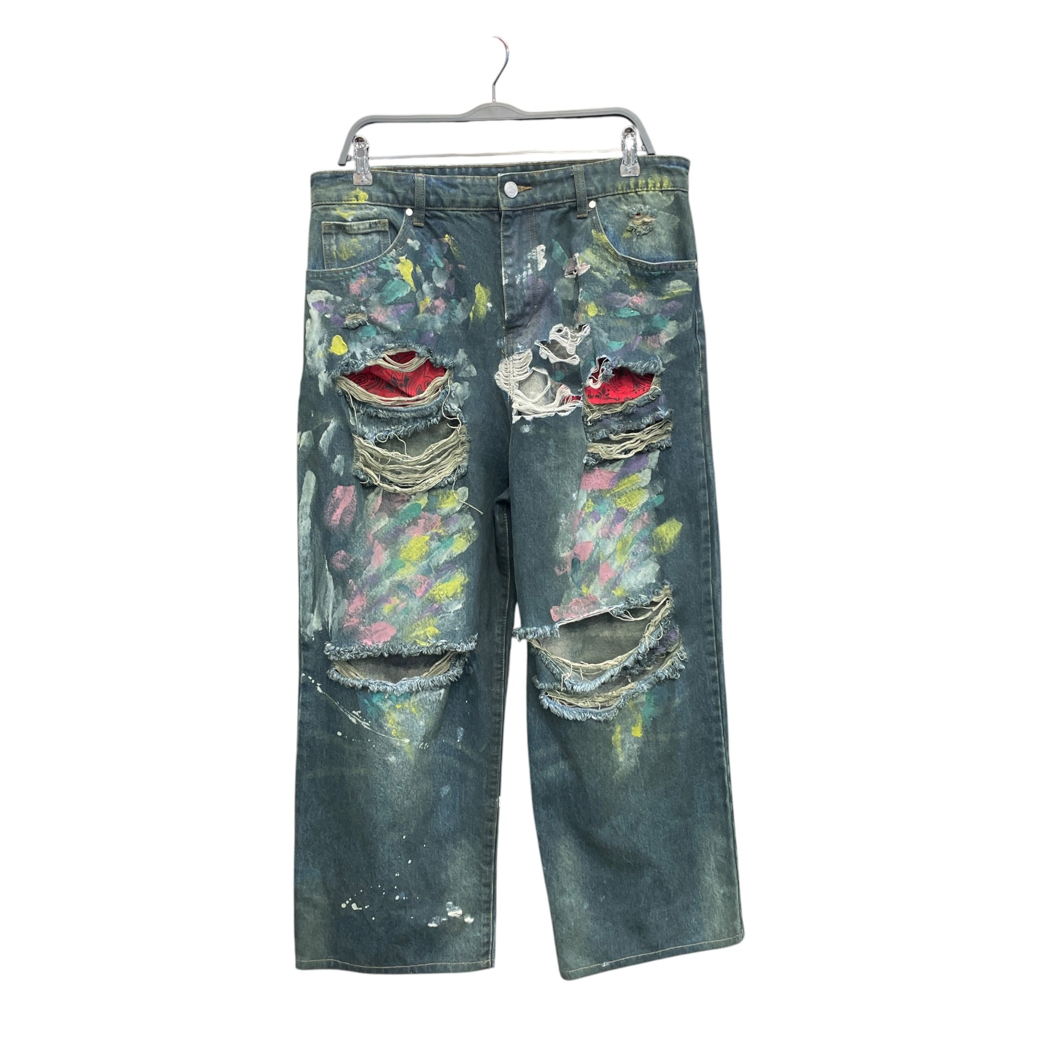 basketcase gallery/Pants/34/Denim/IDG/All Over Print/LAX BAGGY DENIM PAINT SPLAT view 1