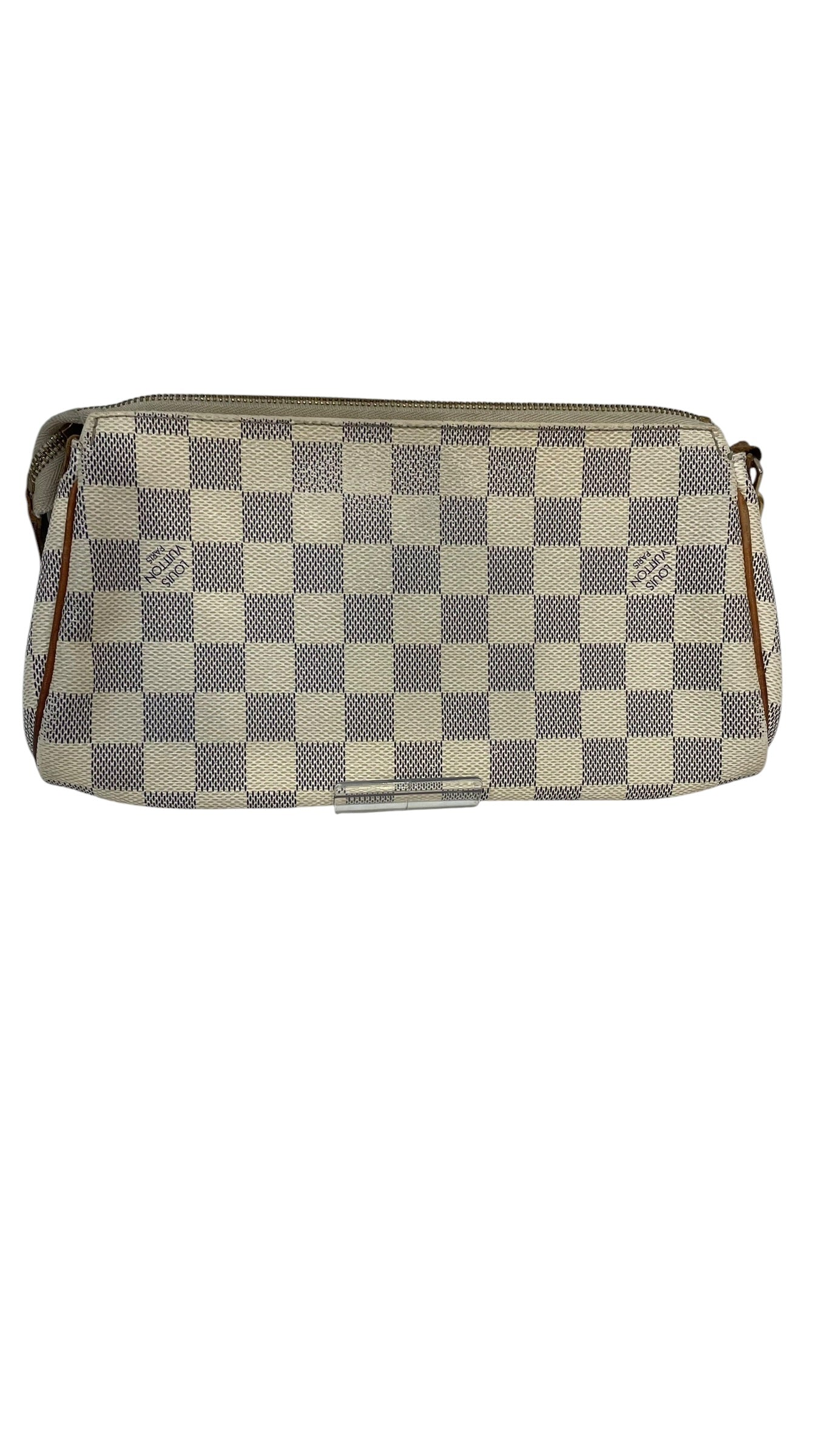 LOUIS VUITTON/Pouch/All Over Print/Leather/CRM/eva pochette damier azur view 2