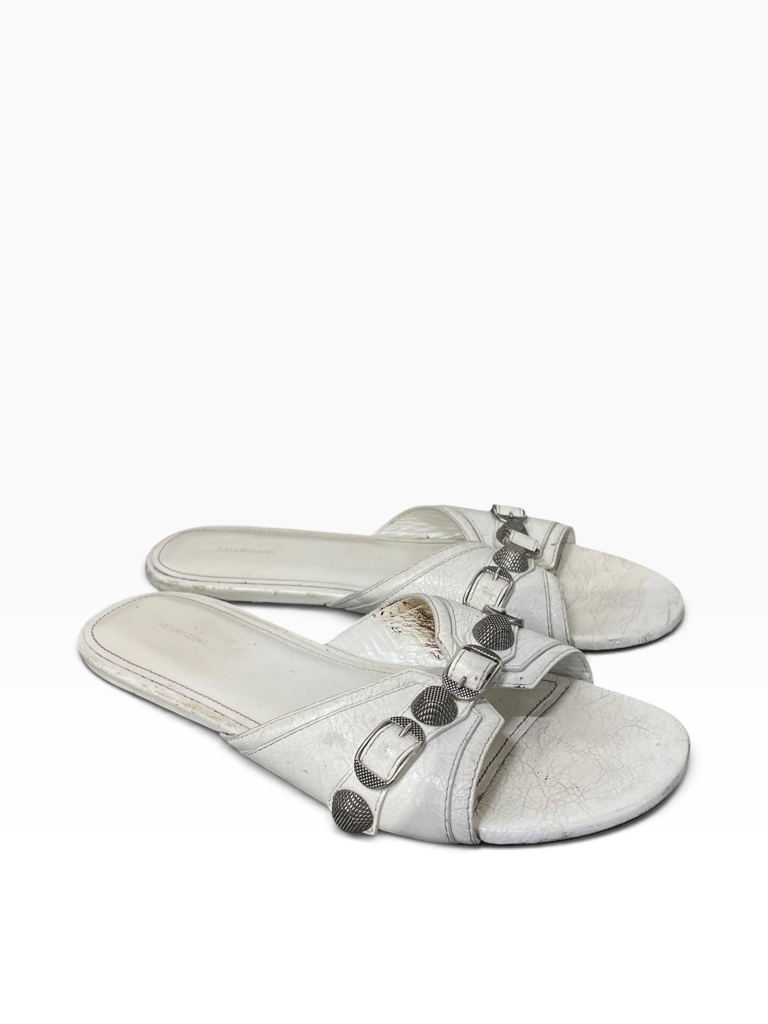 BALENCIAGA/Flat Shoes/EU 40/Leather/WHT/CAGOLE FLATS view 1
