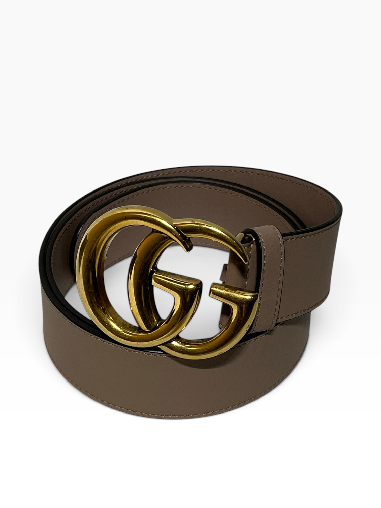 GUCCI/Belt/Leather/BEG/M's/GOLD GG view 1